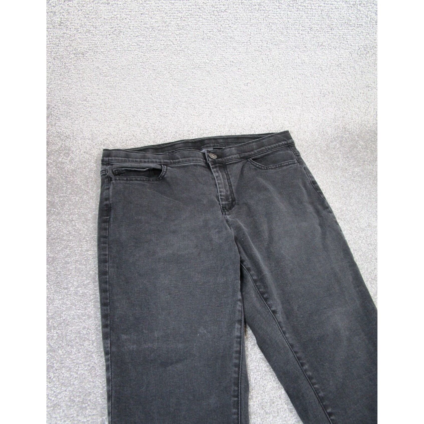 J. Jill J.Jill Womens Leggings 12 Faded Black Gray Denim Size 34" / US 12 / IT 48 - 2 Thumbnail