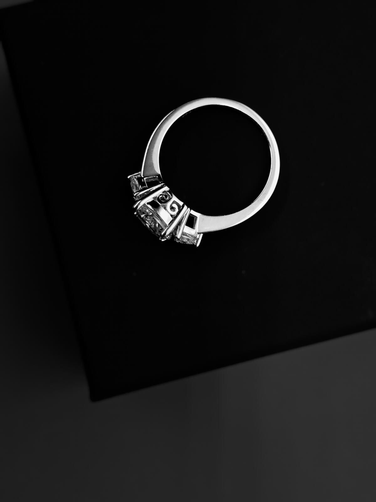 Other Moissanite Solitaire Ring with Platinum Overlay D Colour VVS Size ONE SIZE - 3 Thumbnail