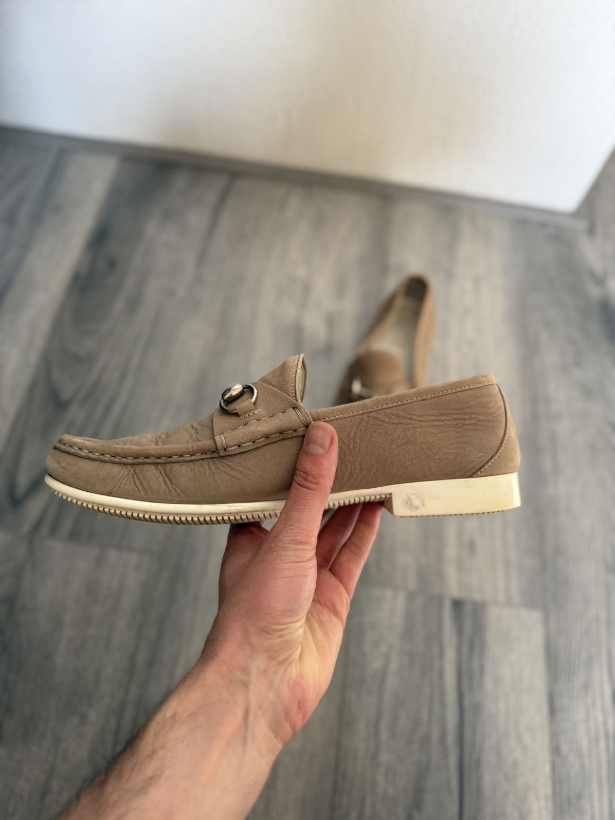 Gucci Gucci Horsebit Loafers in Beige Leather – Size 9.5 Size US 9.5 / EU 42-43 - 10 Thumbnail