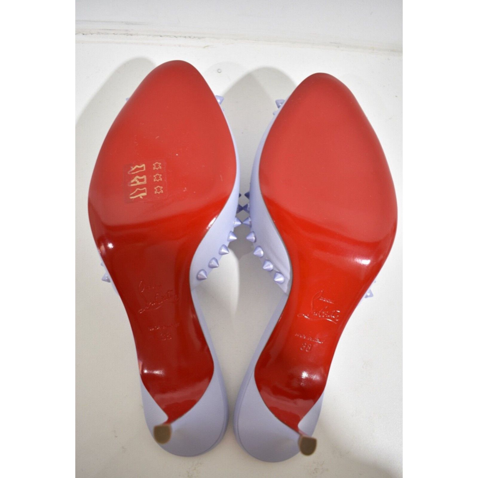 Christian Louboutin Me Dolly Spike 55 Skylight Purple Sandal Mule Heel Pump 38 Size US 8 / IT 38 - 9 Thumbnail