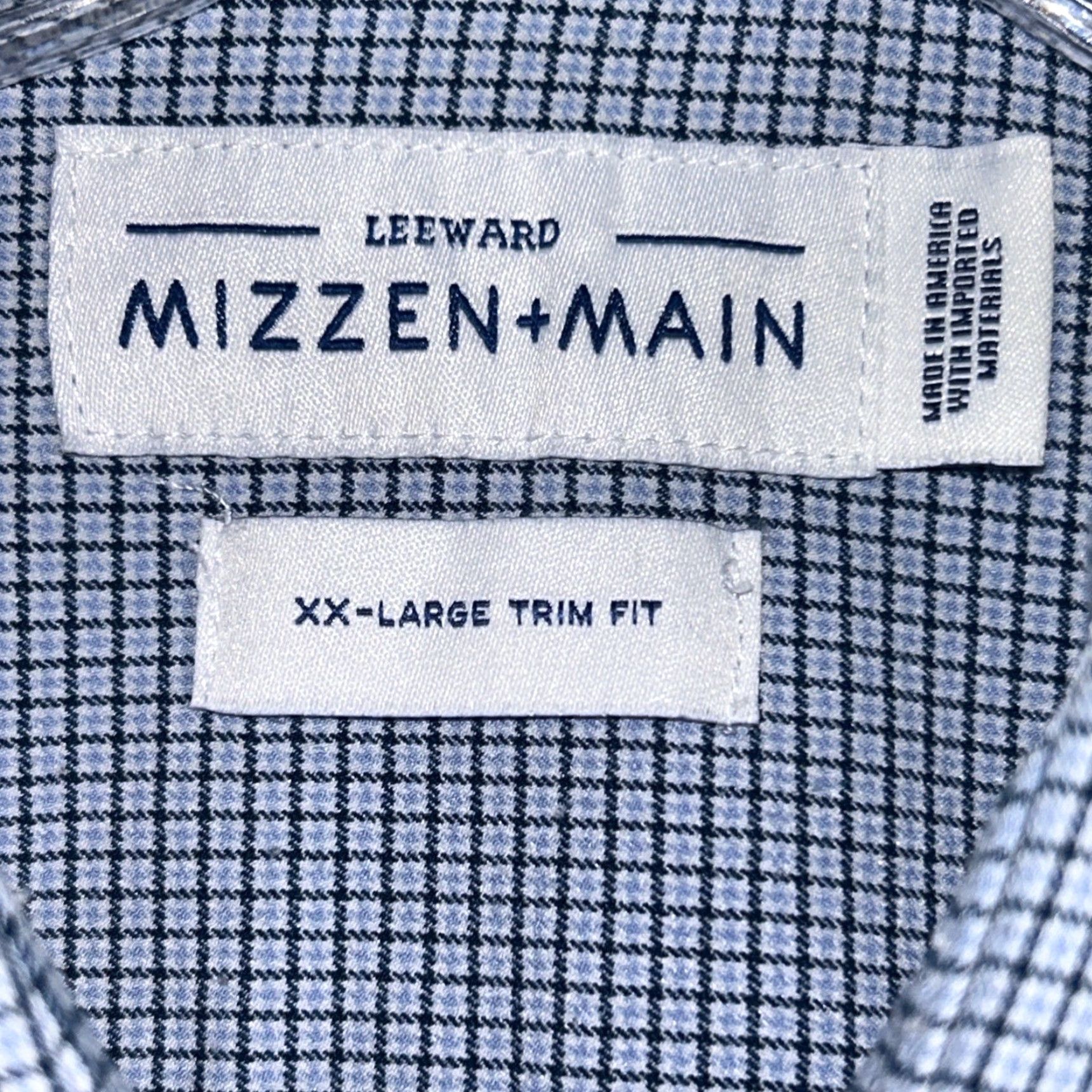 Mizzen+Main Mizzen+Main Performance Stretch Button Up Shirt Long Sleeve Trim Fit Mens XXL Blue Size US XXL / EU 58 / 5 - 3 Thumbnail