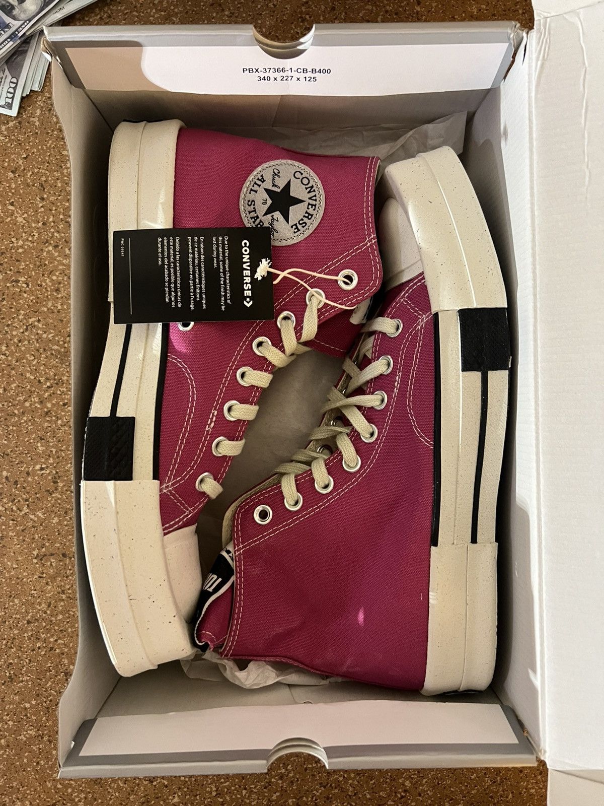 Converse × Rick Owens Drkshdw Rick Owens DRKSHDW × Converse in pink new, size 9 Size US 9 / EU 42 - 8 Thumbnail