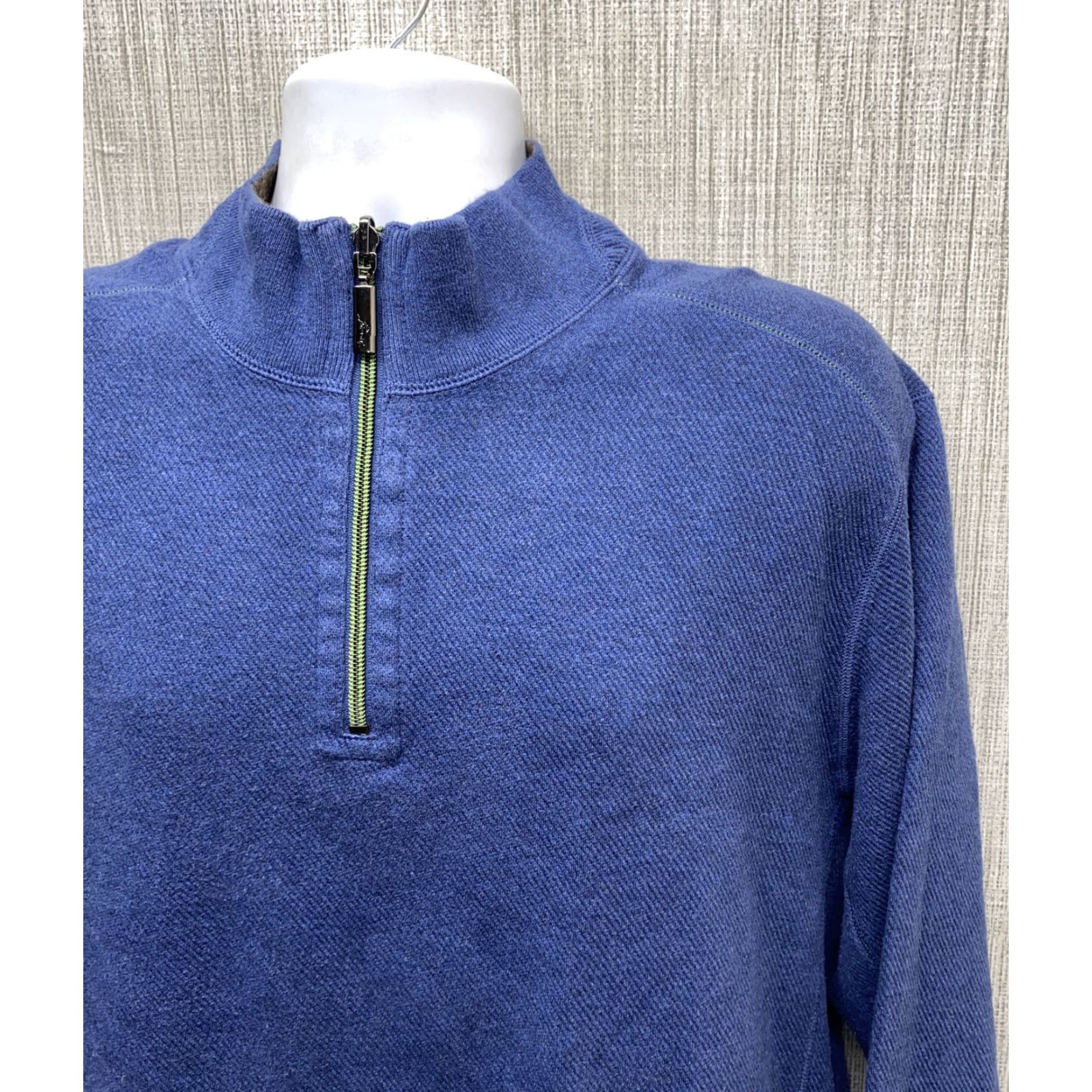 Tommy Bahama Tommy Bahama Sweater Reversible 1/2 Zip Pullover Mens XL Blue/Brown Cotton Shirt Size US XL / EU 56 / 4 - 2 Thumbnail