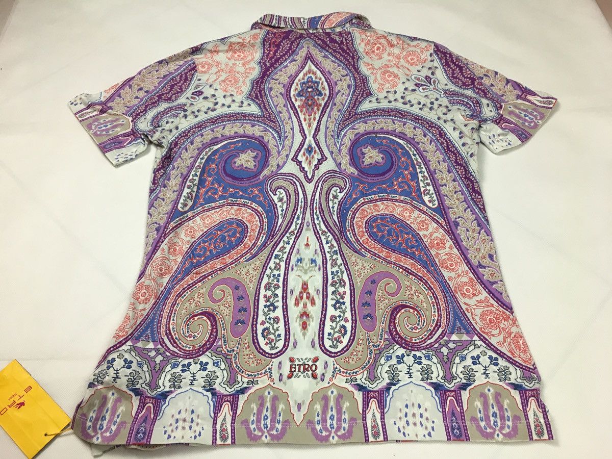 Etro Vintage 90s Etro Milano Paisley Floral Unisex Polo Tee Size US S / EU 44-46 / 1 - 6 Thumbnail