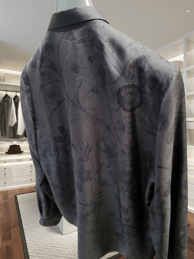Gucci $1750 Gucci Dark Green Silk Floral Shirt Size US L / EU 52-54 / 3 - 7 Thumbnail