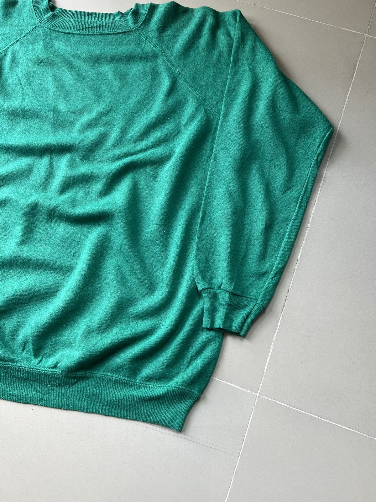 Vintage 80s Green Blank Crewneck Size US L / EU 52-54 / 3 - 4 Thumbnail