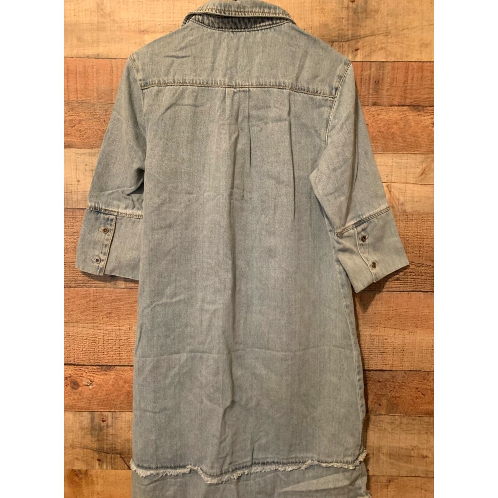 Vintage Lola Jeans Denim Lola Dress Med Denim Blue Knee Length Shirt Dress Women M Blue Lola Jeans Denim Lola Dress Med Shirt Dress Women M Blue Knee Length Size 32" / US 10 / IT 46 - 3 Thumbnail