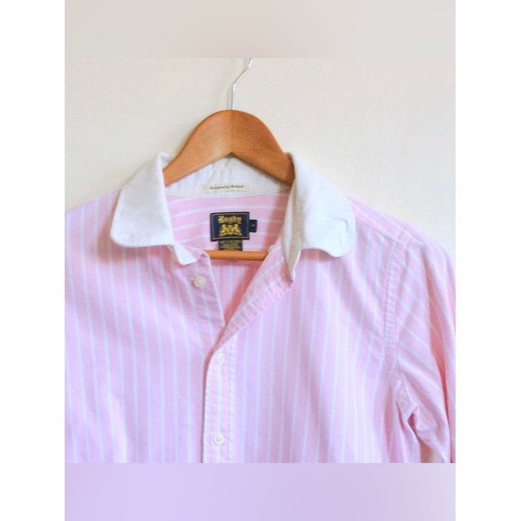 Rugby Ralph Lauren Rugby Ralph Lauren Pink Stripe Oxford Peter Pan Collar Rare Size M / US 6-8 / IT 42-44 - 5 Thumbnail
