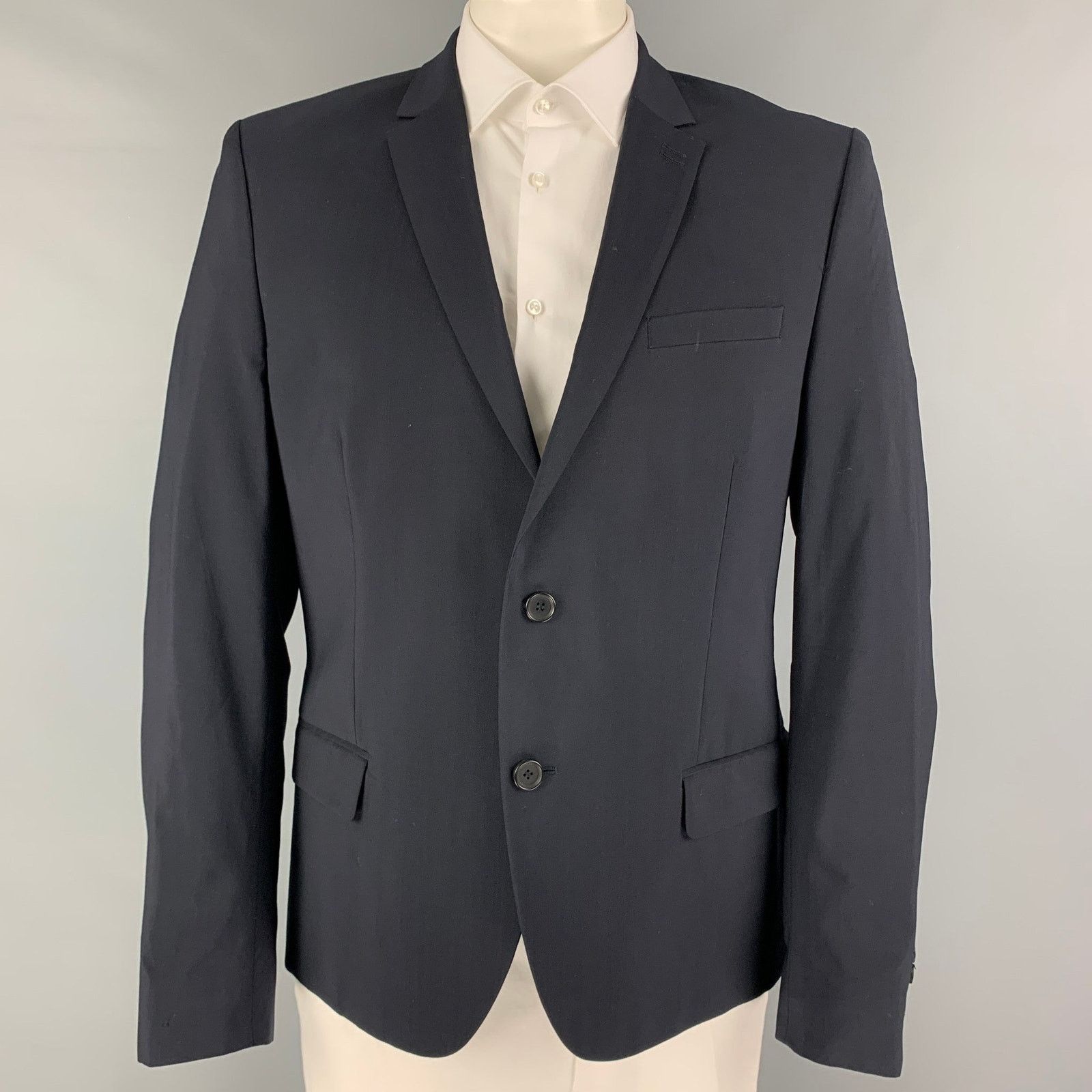 The Kooples THE KOOPLES Size 44 Navy Wool Notch Lapel Sport Coat Size 44R - 1 Thumbnail