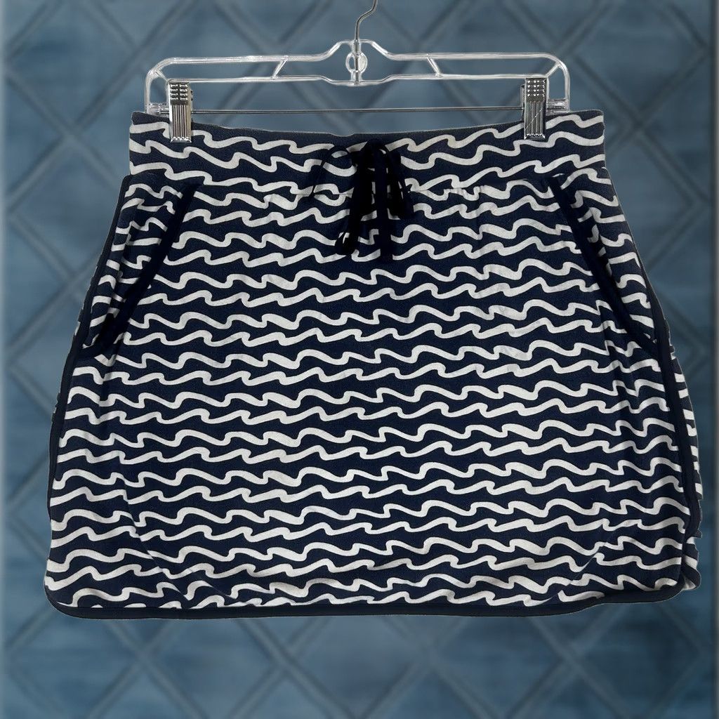 Talbots T By Talbots Womens Athletic Skort S Blue Geometric Sports Tennis Golf Pockets Drawstring Stretch Size ONE SIZE - 1 Thumbnail