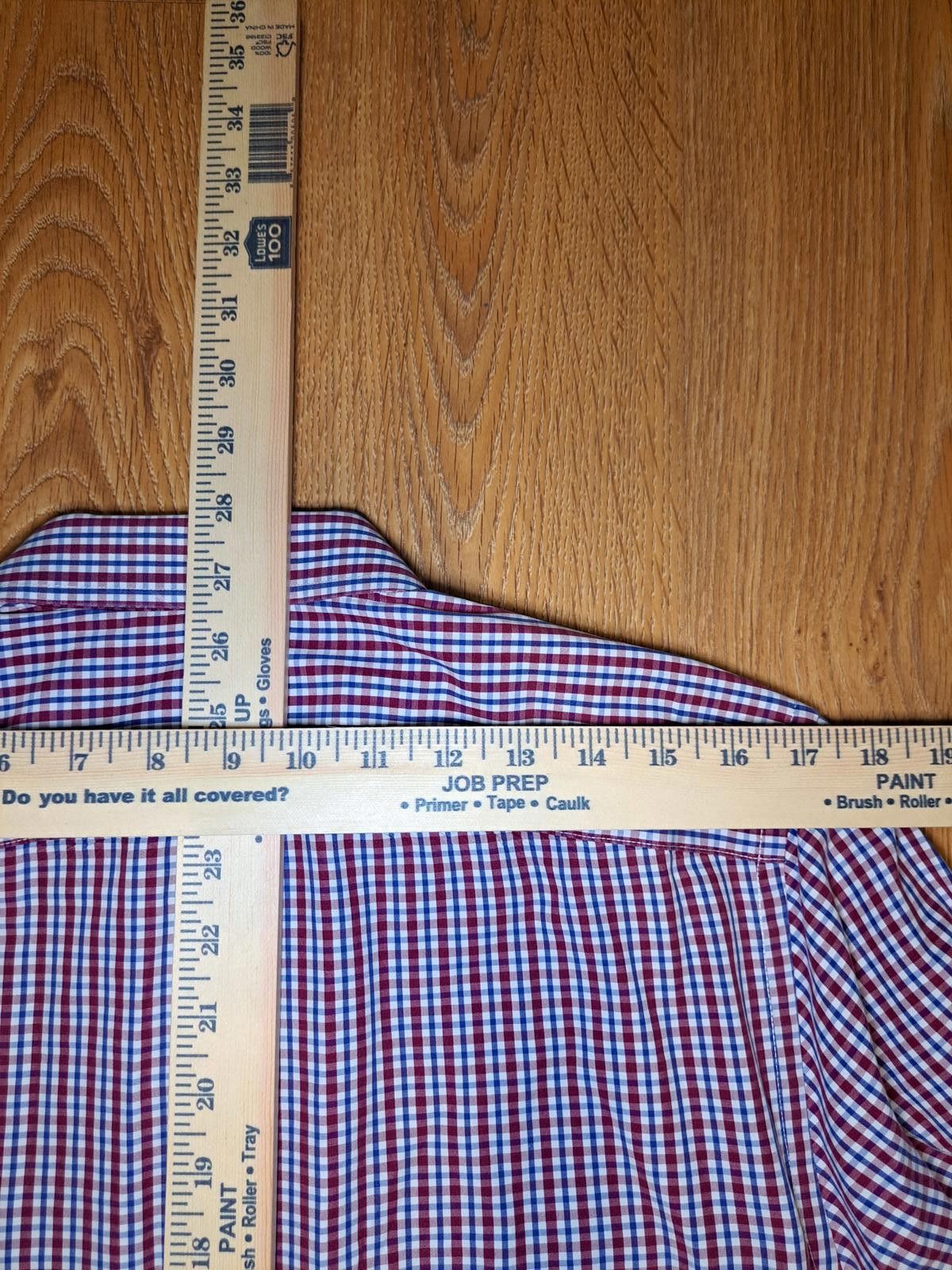 UNTUCKit Untuckit Dress Shirt Mens Medium Red Gingham Cotton Size 38R - 8 Thumbnail