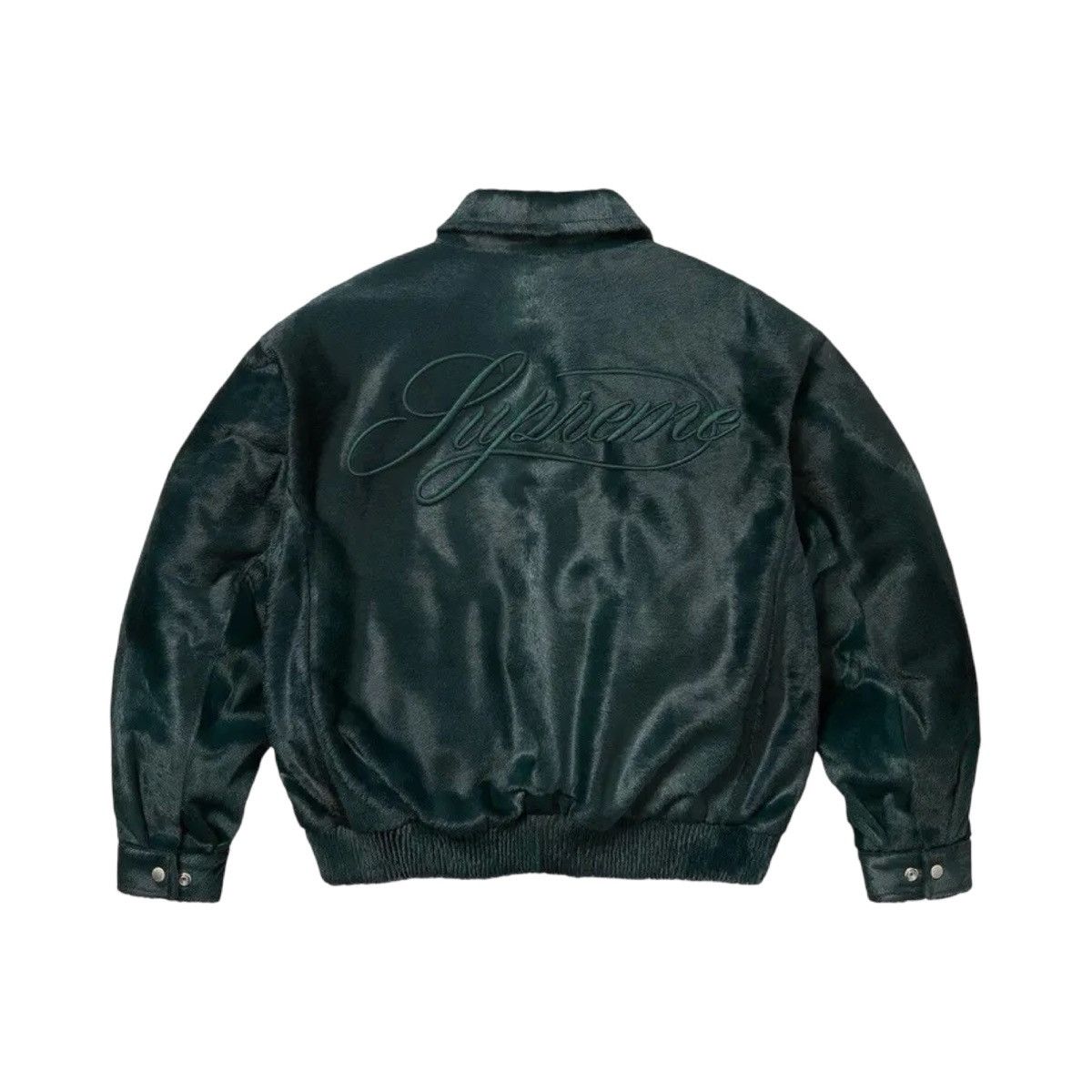 Supreme Supreme 25SS Ponyhair Varsity Jacket Green Size US M / EU 48-50 / 2 - 1 Thumbnail
