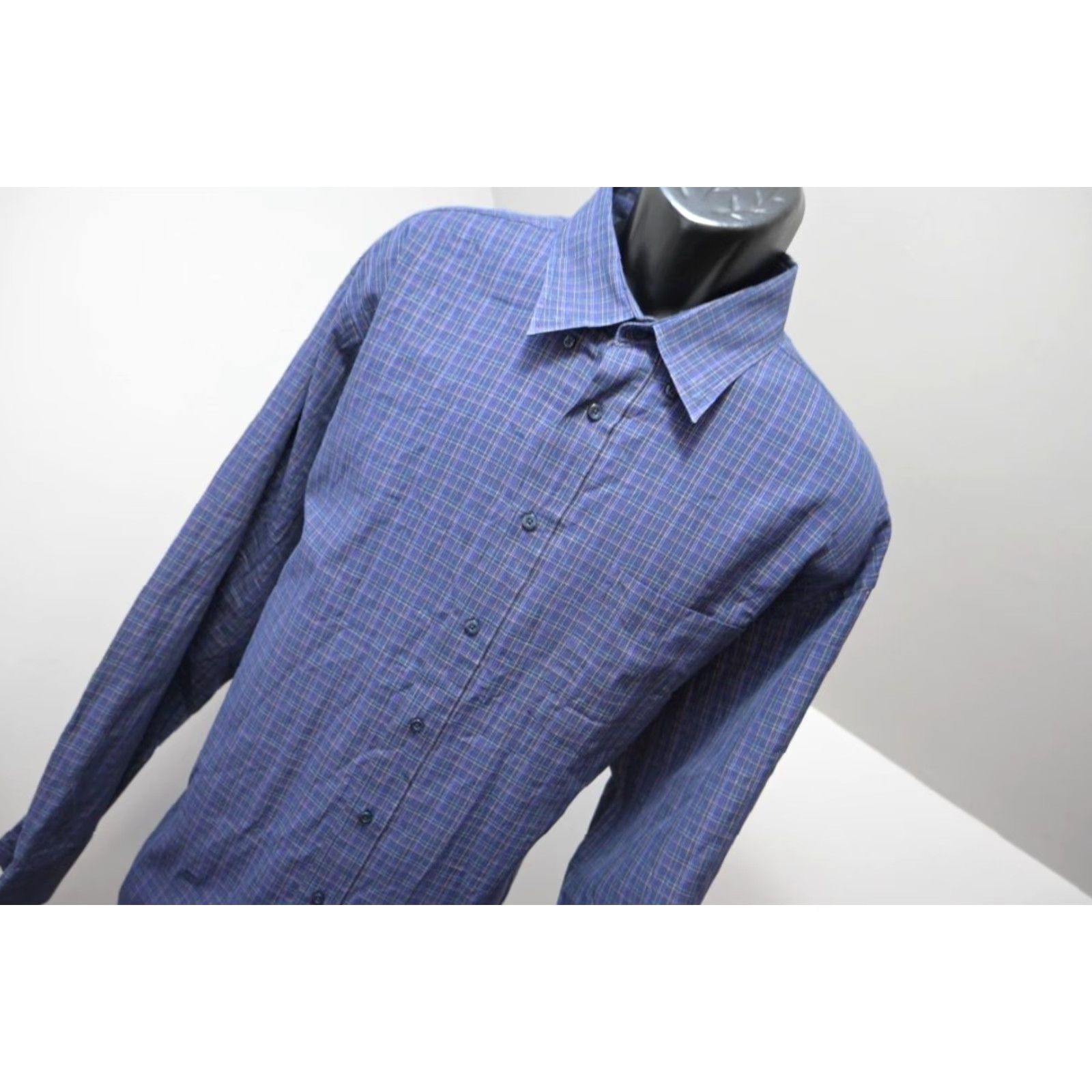 VINTAGE Bugatchi Uomo Dress Shirt Plaid Button-Up 2XL Multi-Color Long  Sleeve Mens - www.disolcolor.com