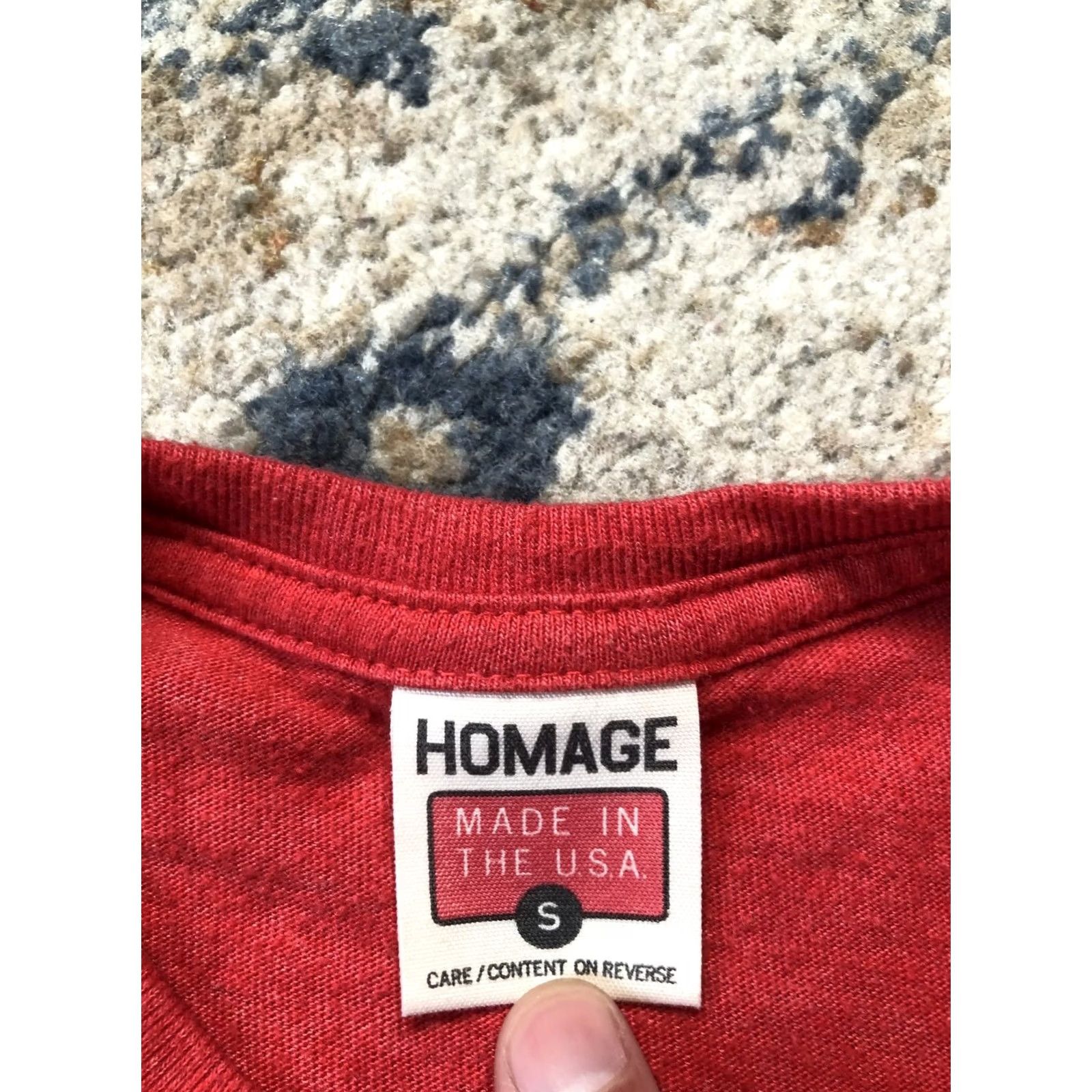 Vintage VINTAGE? (No) Homage Shirt Mens Small Red Smash Through To Victory Long Sleeve Made USA Size US S / EU 44-46 / 1 - 6 Thumbnail