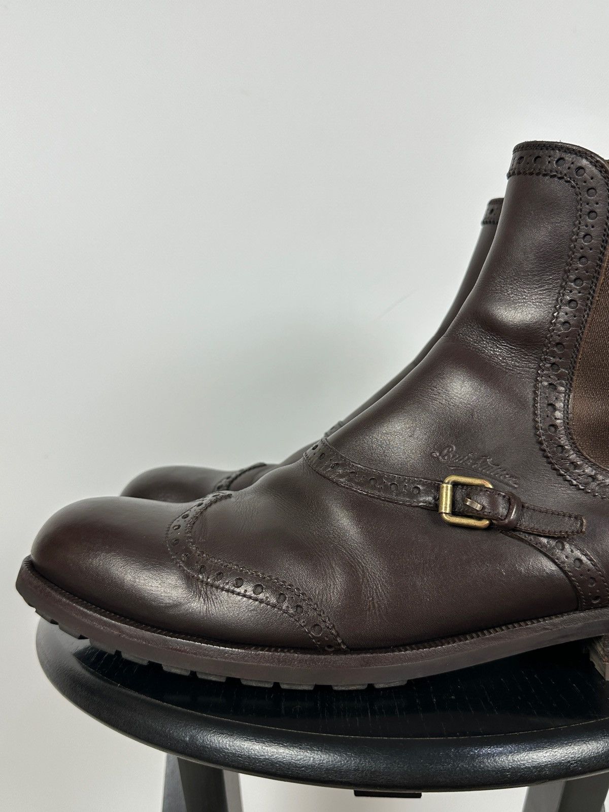 Louis Vuitton Louis Vuitton Brown Leather Chelsea Wingtip Brogue Boots Size US 12 / EU 45 - 16 Thumbnail