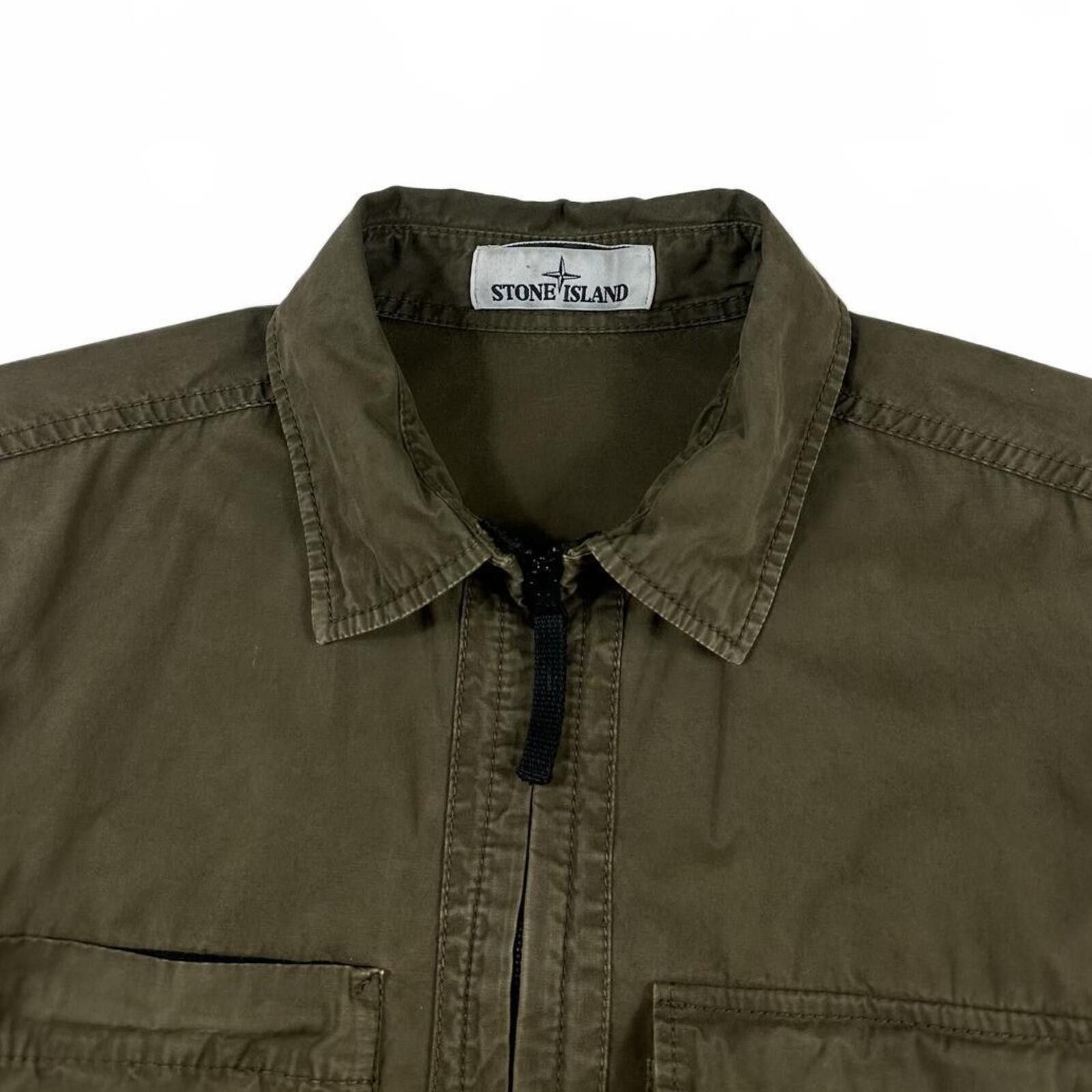 Stone Island Stone Island Zip Up Overshirt Khaki Green Medium Size US M / EU 48-50 / 2 - 3 Thumbnail