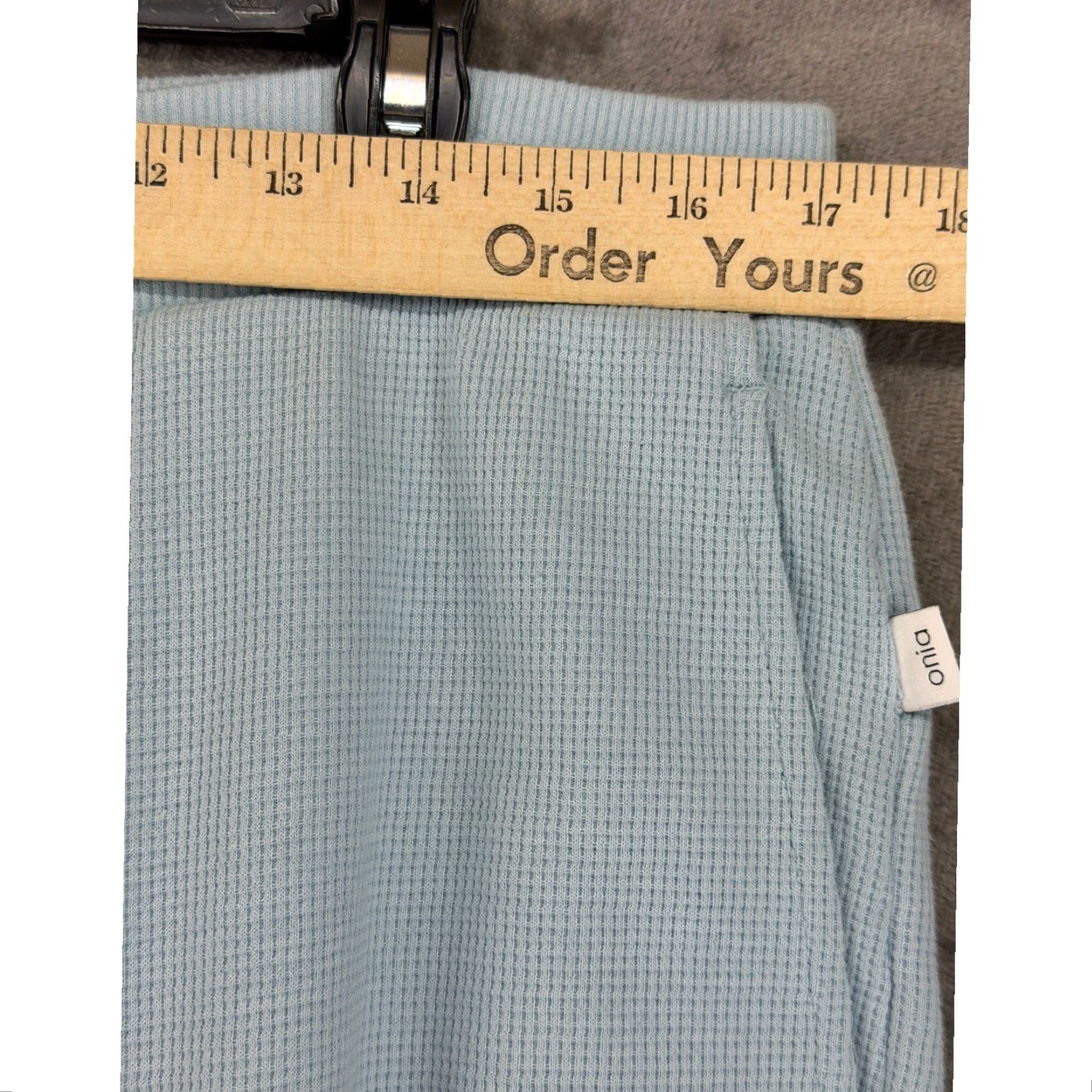 Onia Onia Jogger Pants Light Blue Waffle Knit Cotton-Polyester Large L Pockets Regular Mens Capable of Casual, Activewear, Loungewear, All Season Size US 33 - 5 Thumbnail