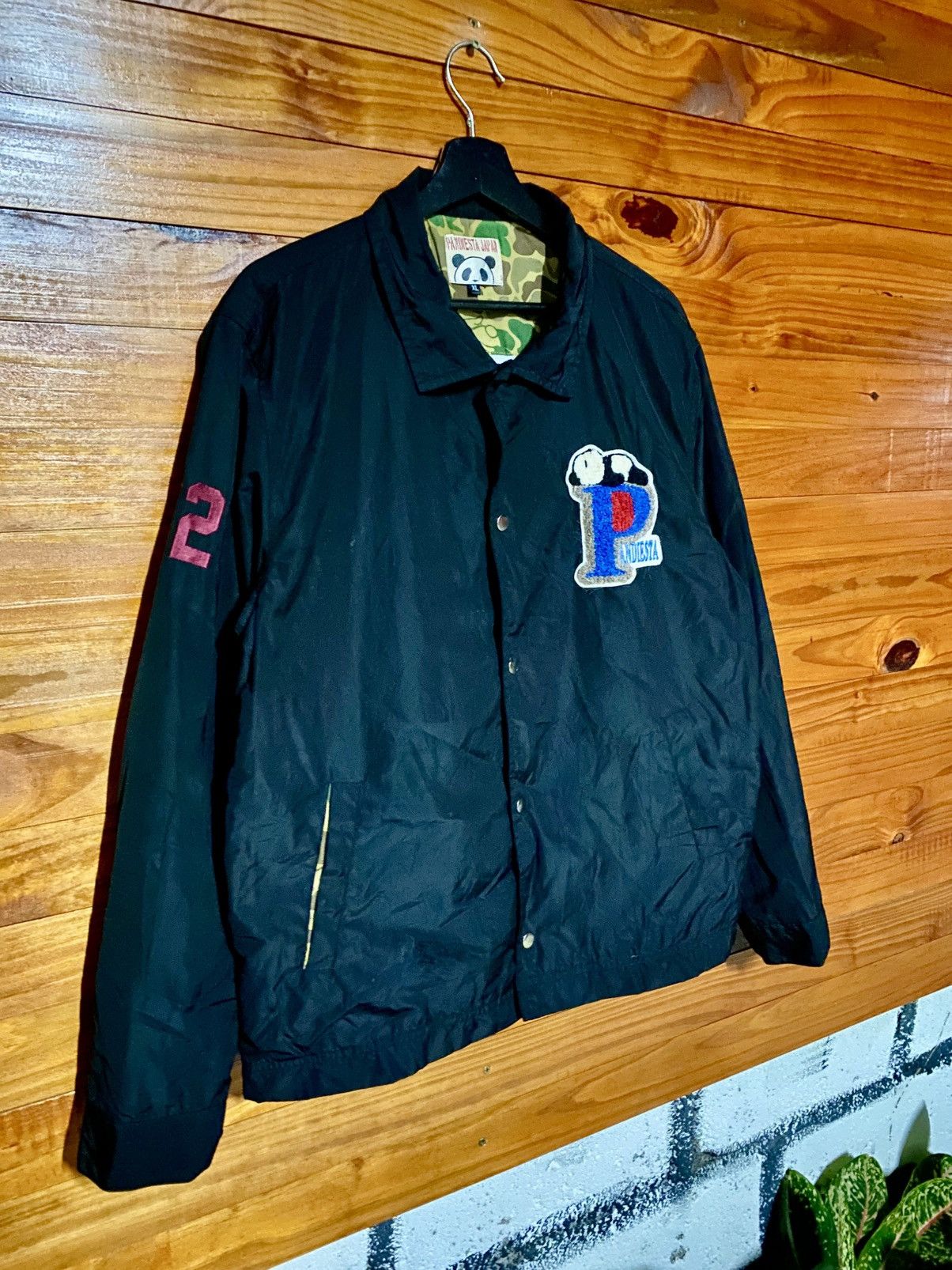 Japanese Brand Pandista Japan Black Coaches Jacket XL – Panda Logo Size US L / EU 52-54 / 3 - 5 Thumbnail
