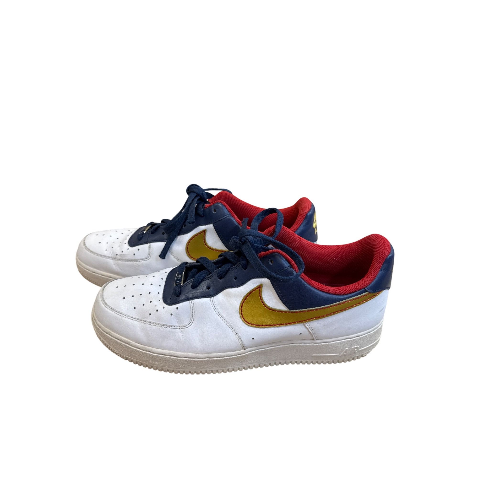 Nike Nike Air Force 1 82 Barkley mens White/Gold/Blue Low-Top Sne Size US 13 / EU 46 - 5 Thumbnail