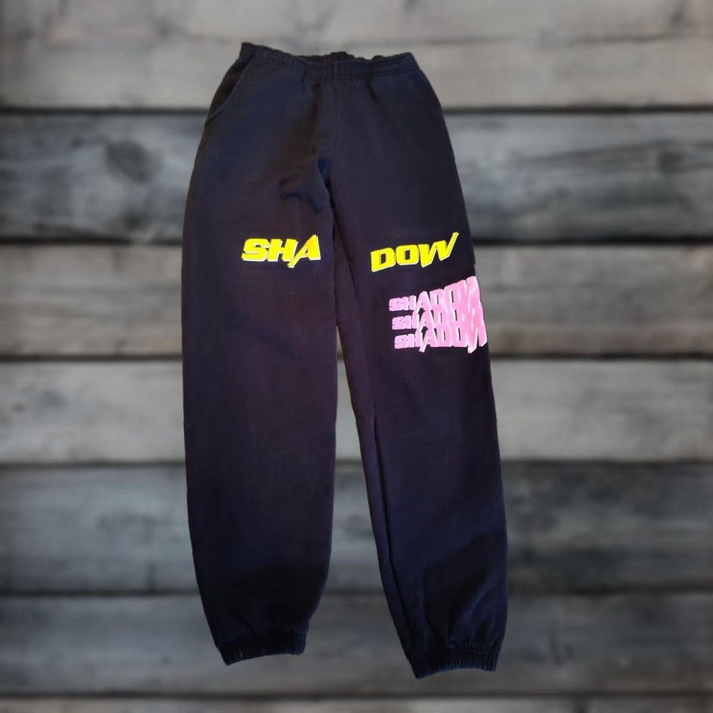 Shadow Hill Shadow Hill Jogger Pants Mens Small Black Neon Logo Cotton Activewear Size US 29 - 1 Thumbnail