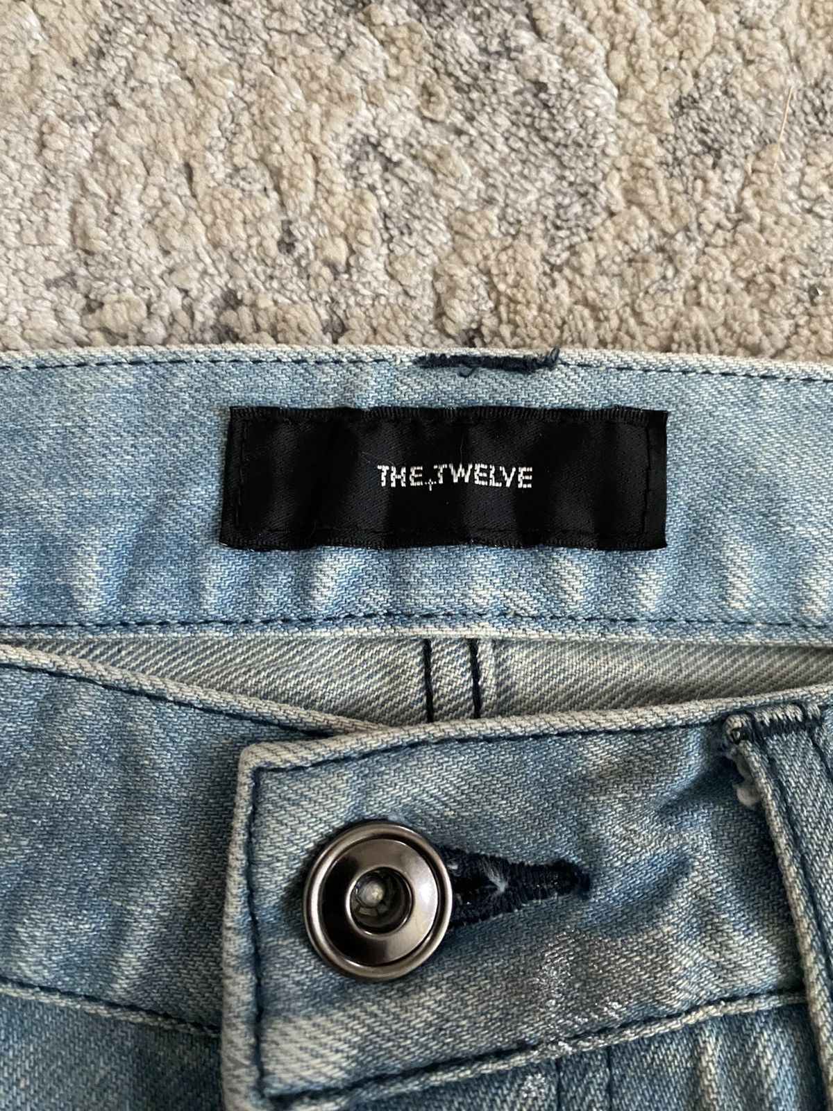 Japanese Brand The Twelve - Metallic Coated Double Pocket Bleu Claire Denim Size US 34 / EU 50 - 4 Thumbnail