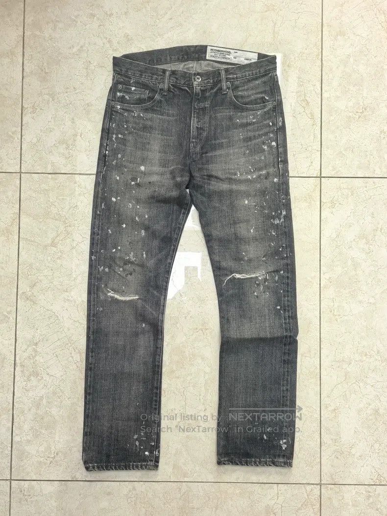 Neighborhood Neighborhood size L Black Washed Destroyed Denim Jeans Size US 27 - 1 Thumbnail
