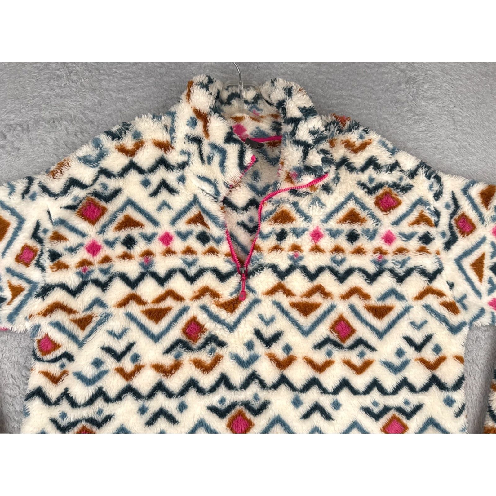 Eddie Bauer Eddie Bauer Sweater Women XL Beige Aztec Southwest 1/4 Zip Mock Neck Pullover Casual Lightweight Size XL / US 12-14 / IT 48-50 - 4 Thumbnail