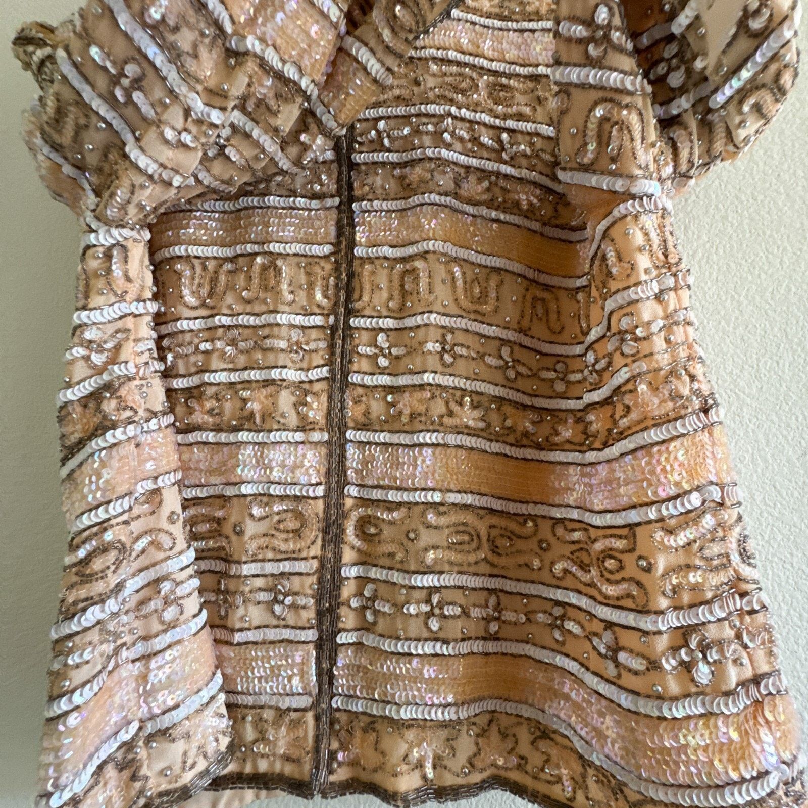 Other Nina Piccalino NWT Vintage Peach Beaded Sequin Jacket Sz 14 Size XL / US 12-14 / IT 48-50 - 9 Thumbnail