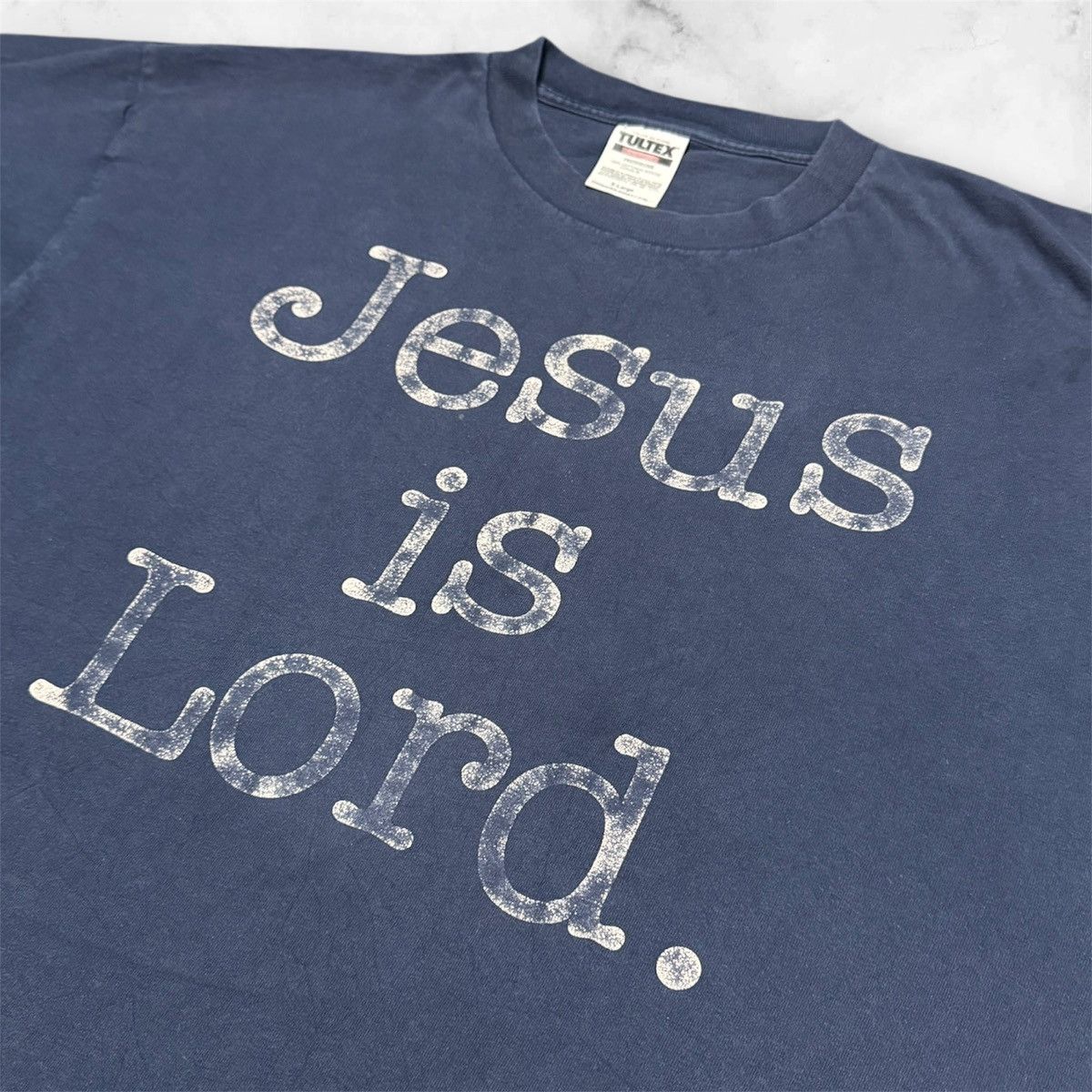 Vintage Vintage 90s Jesus is Lord. duh. natural faded t shirt. Size US XL / EU 56 / 4 - 2 Thumbnail
