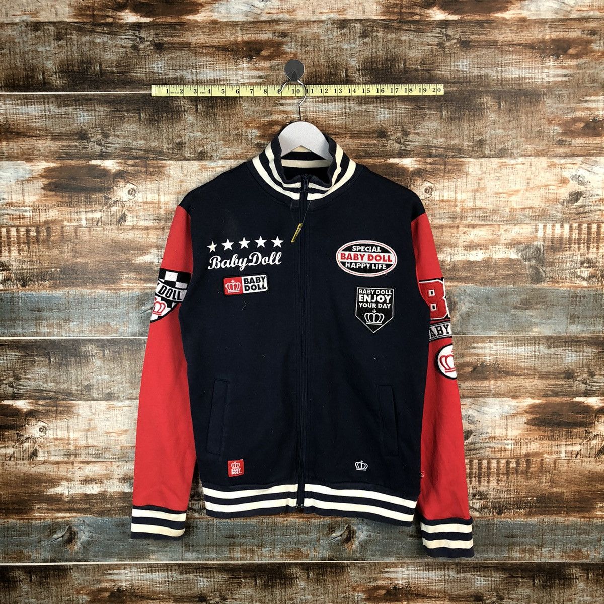 Japanese Brand Baby Doll Red Bomber varsity Jacket #A1383 Size M / US 6-8 / IT 42-44 - 1 Thumbnail