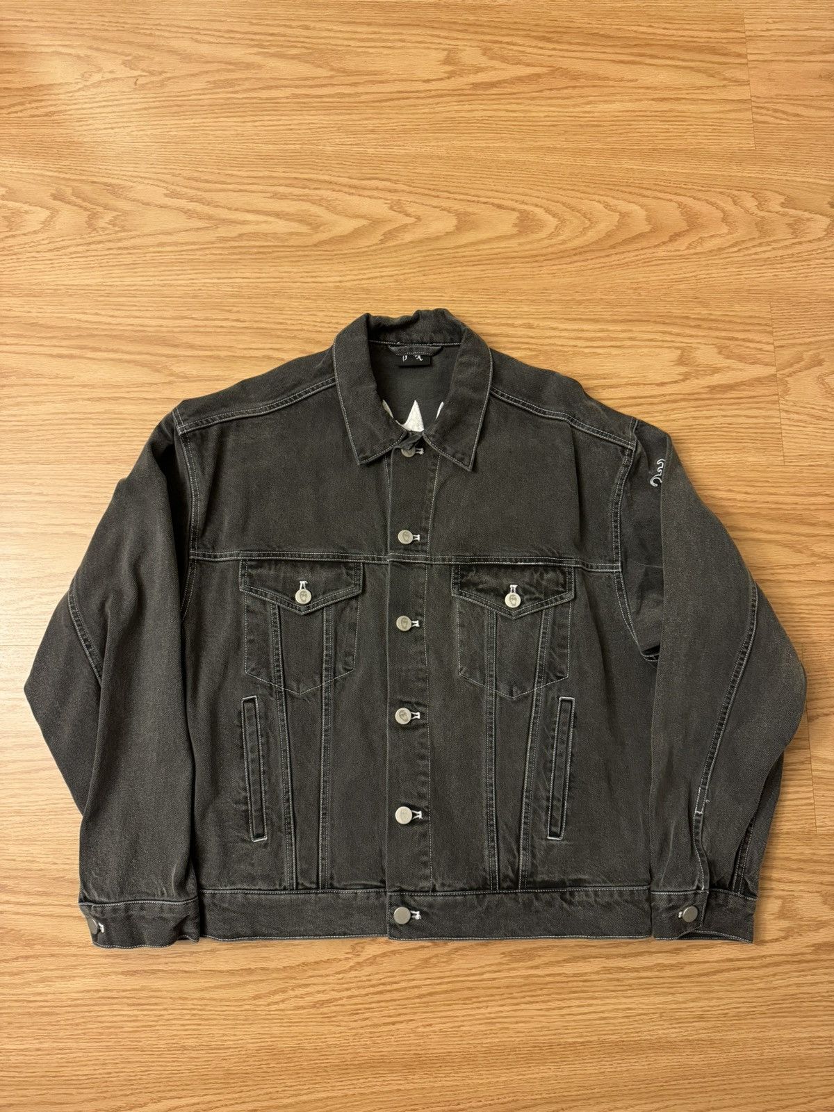 Revenge Revenge Black Embroidered Denim Jacket Size US M / EU 48-50 / 2 - 1 Thumbnail
