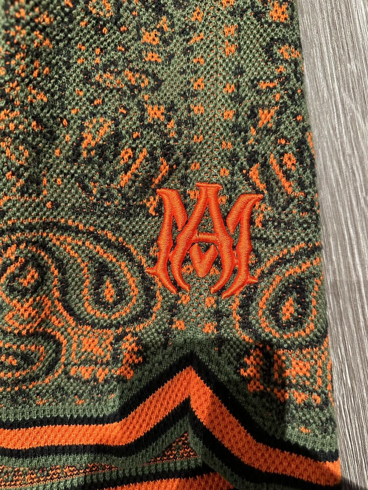 Amiri Amiri cashmere paisley bandana shorts green/orange XXL Size US 38 / EU 54 - 3 Thumbnail