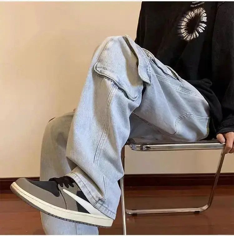 Japanese Brand Retro multi pocket straight leg jeans Size US 32 / EU 48 - 4 Thumbnail