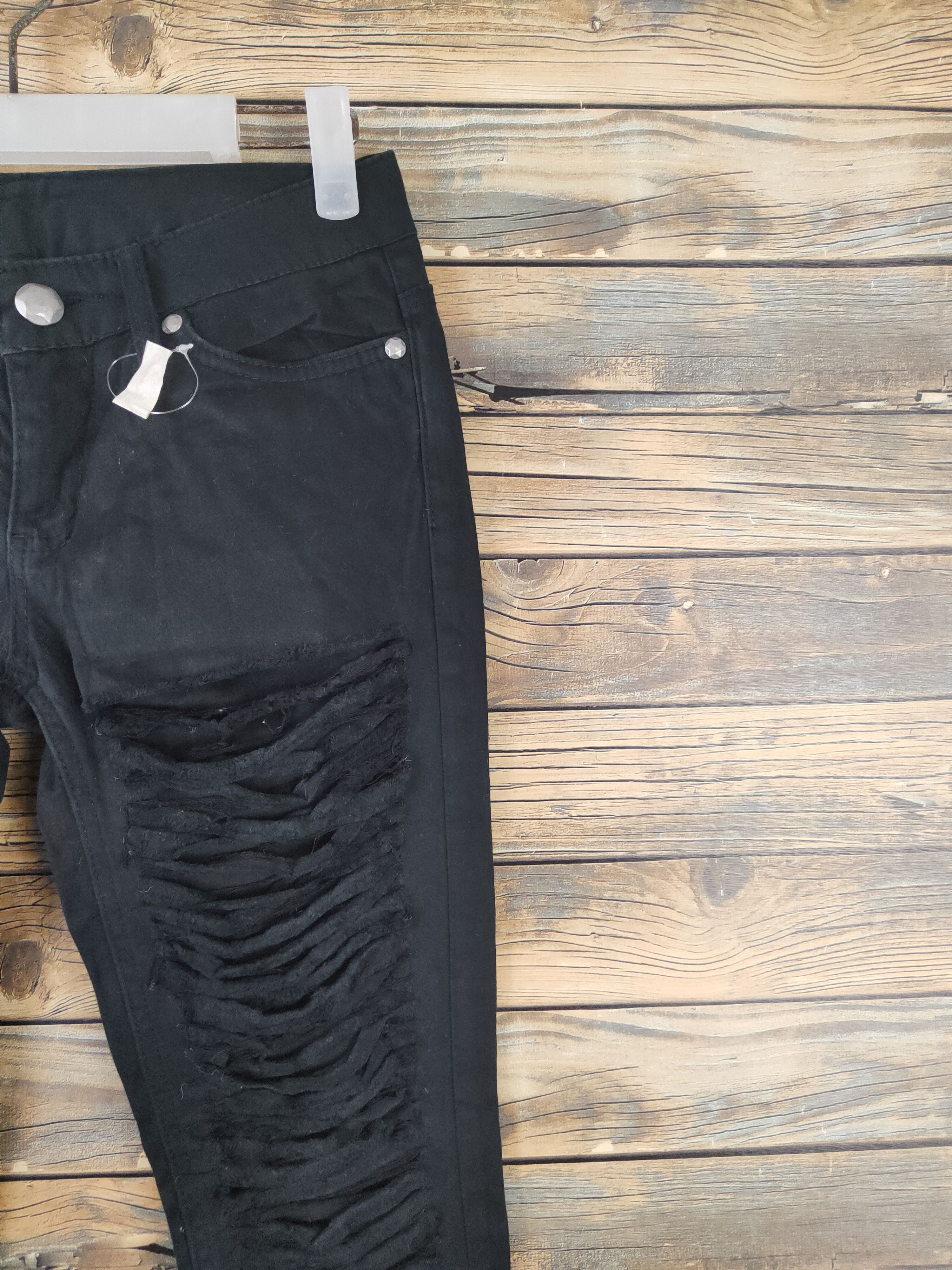 Japanese Brand × Vintage DL Japan distressed super black Ripped Casual Pants #560 Size 29" - 5 Thumbnail