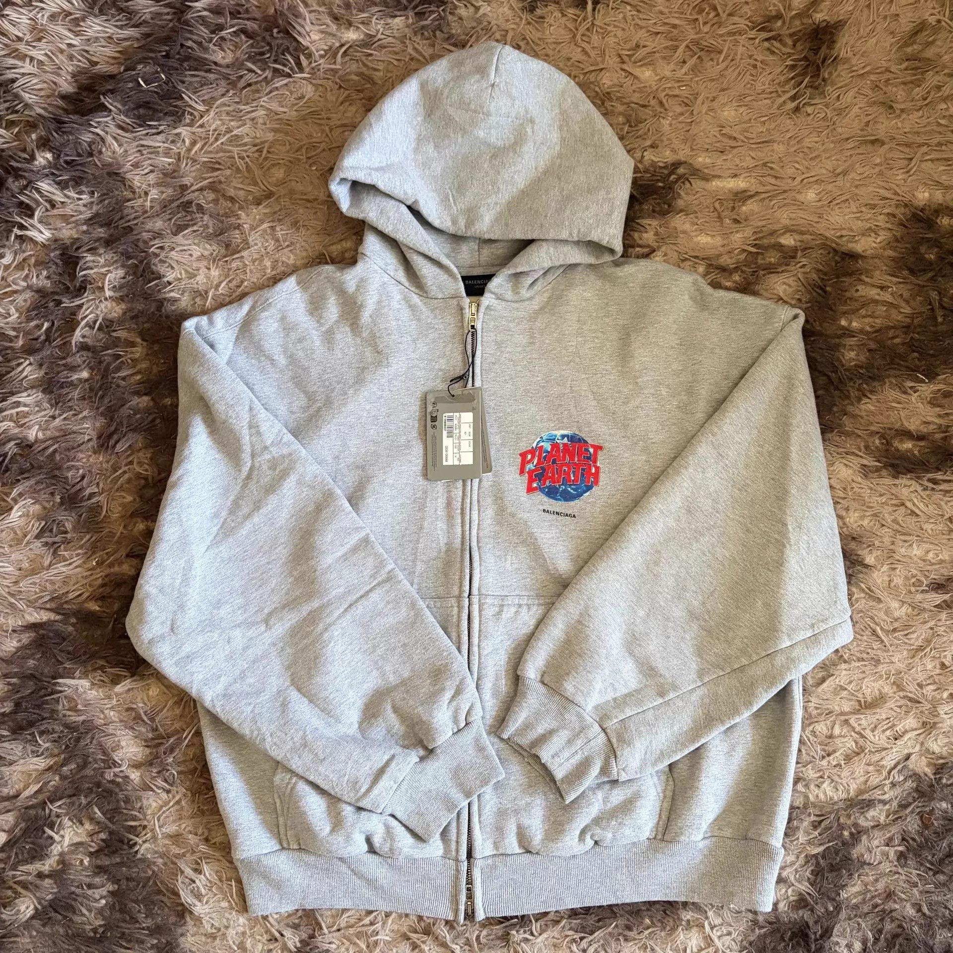 Balenciaga Balenciaga 24FW Planet Earth Zip Hoodie M (New) Size M / US 6-8 / IT 42-44 - 1 Thumbnail