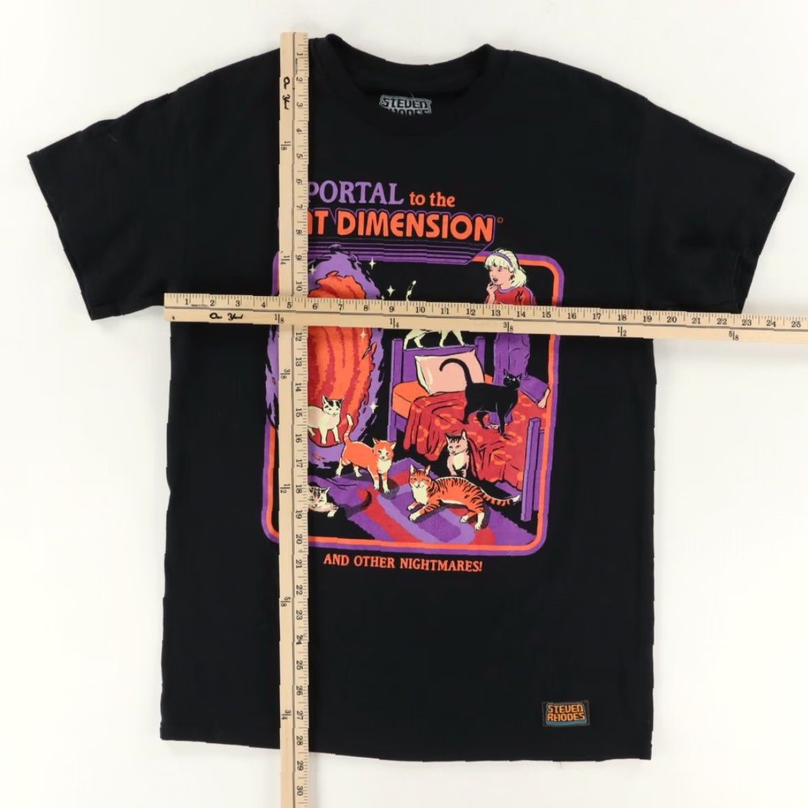Vintage Steven Rhodes Cat Dimension Solid T-Shirt Black Men's M Shirt Men M Cat Dimension Black Steven Rhodes Size US M / EU 48-50 / 2 - 3 Thumbnail