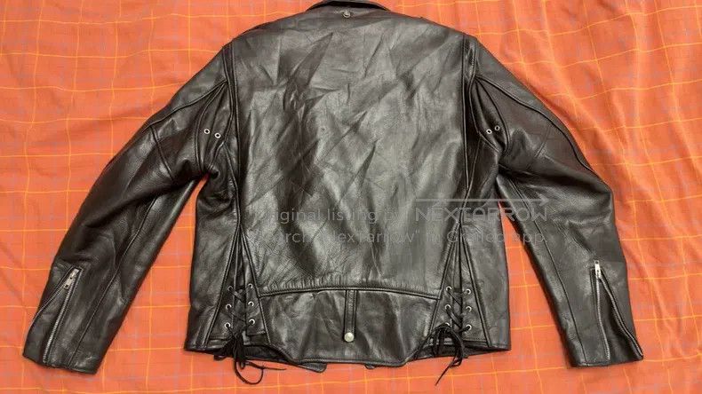 Schott Schott 90s cowhide cable-stayed motorcycle leather jacket Size US XL / EU 56 / 4 - 5 Thumbnail