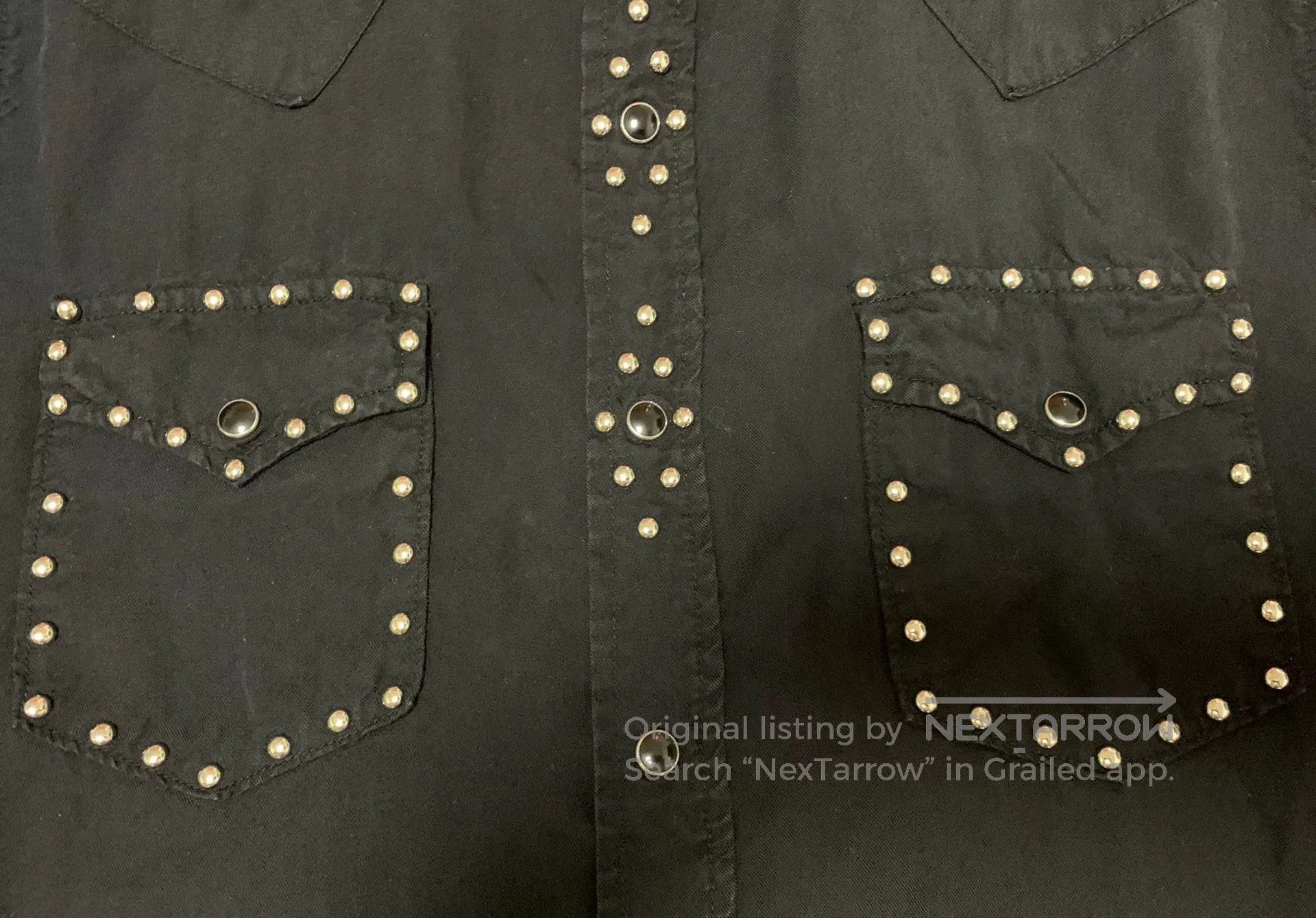 Saint Laurent Paris Saint Laurent Black Denim Shirt with Studs. Size US L / EU 52-54 / 3 - 5 Thumbnail