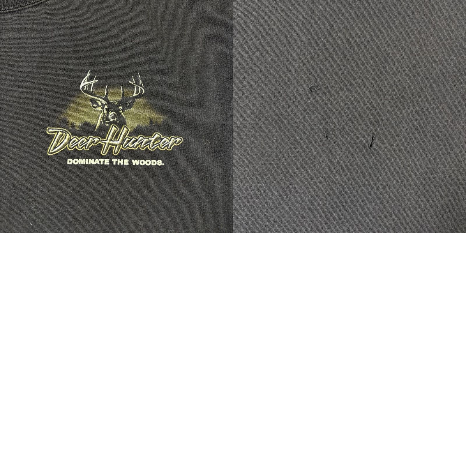 Delta VINTAGE Delta Deer Hunter Nature Animal T-Shirt Black Adults XL 90s Mens Shirt Size US XL / EU 56 / 4 - 8 Thumbnail
