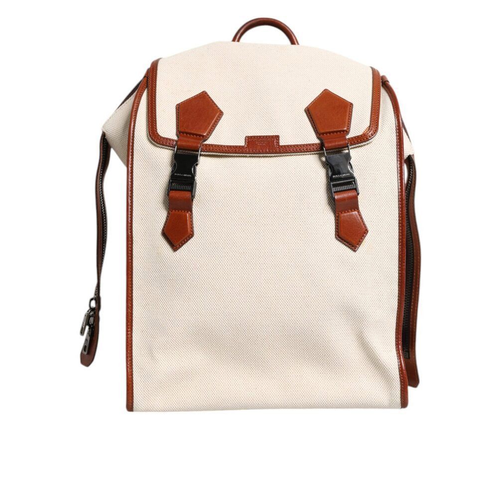 Dolce & Gabbana Dolce & Gabbana Beige Brown Canvas Leather EDGE Travel Men B Size ONE SIZE - 2 Thumbnail