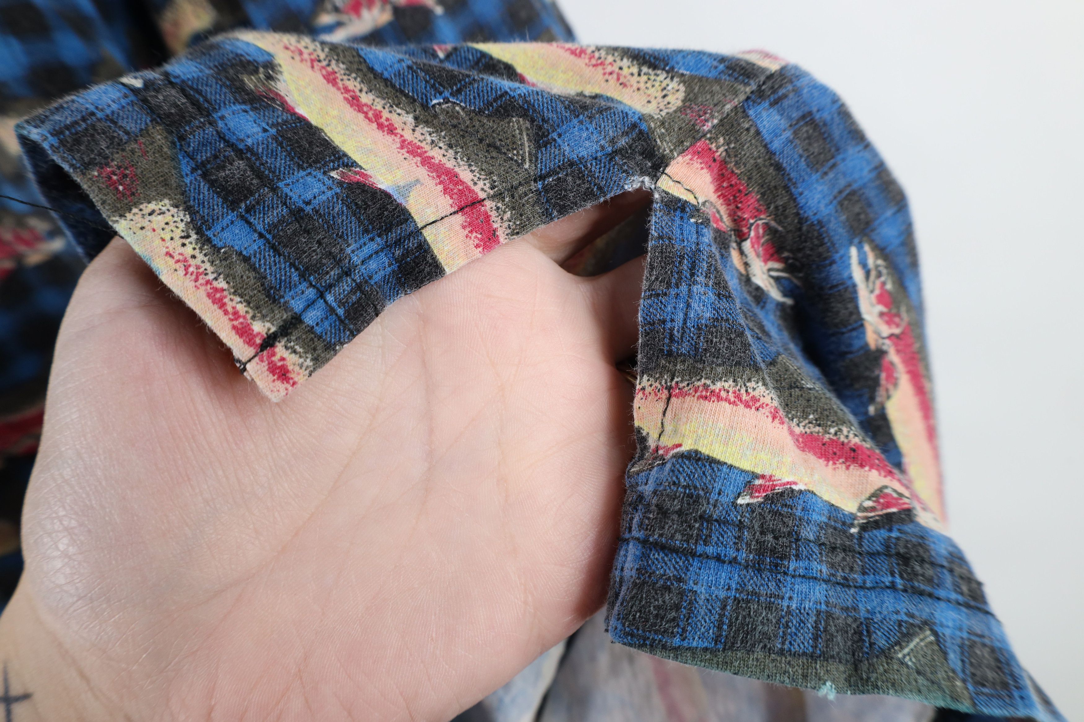 Vintage Vintage 90s Streetwear All Over Print Collared Sleep Shirt Size US M / EU 48-50 / 2 - 9 Thumbnail