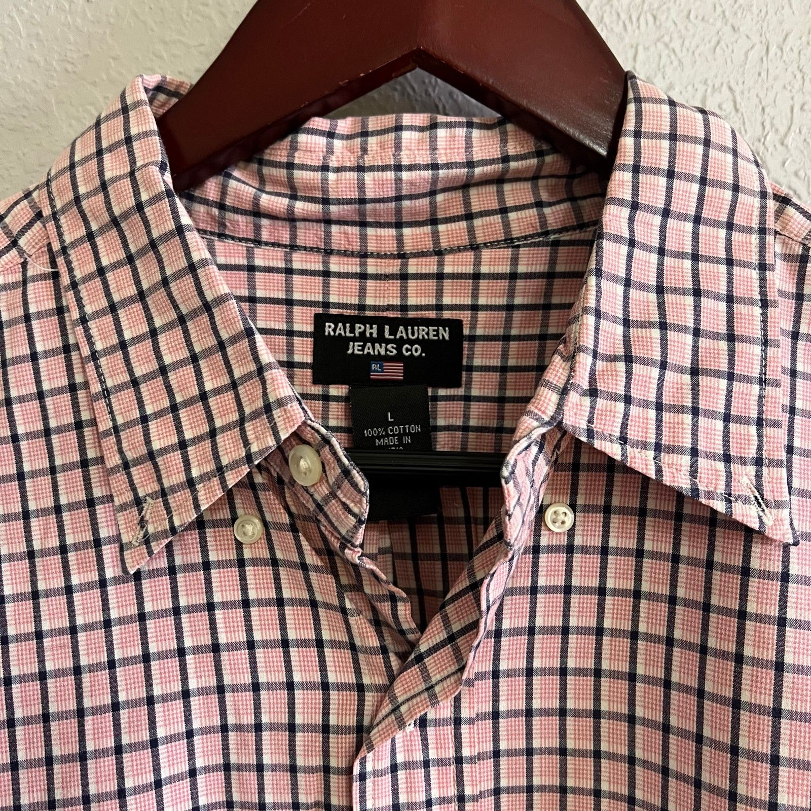 Polo Ralph Lauren Vintage Ralph Lauren Jeans Co. men's short-sleeve plaid L Size US L / EU 52-54 / 3 - 3 Thumbnail