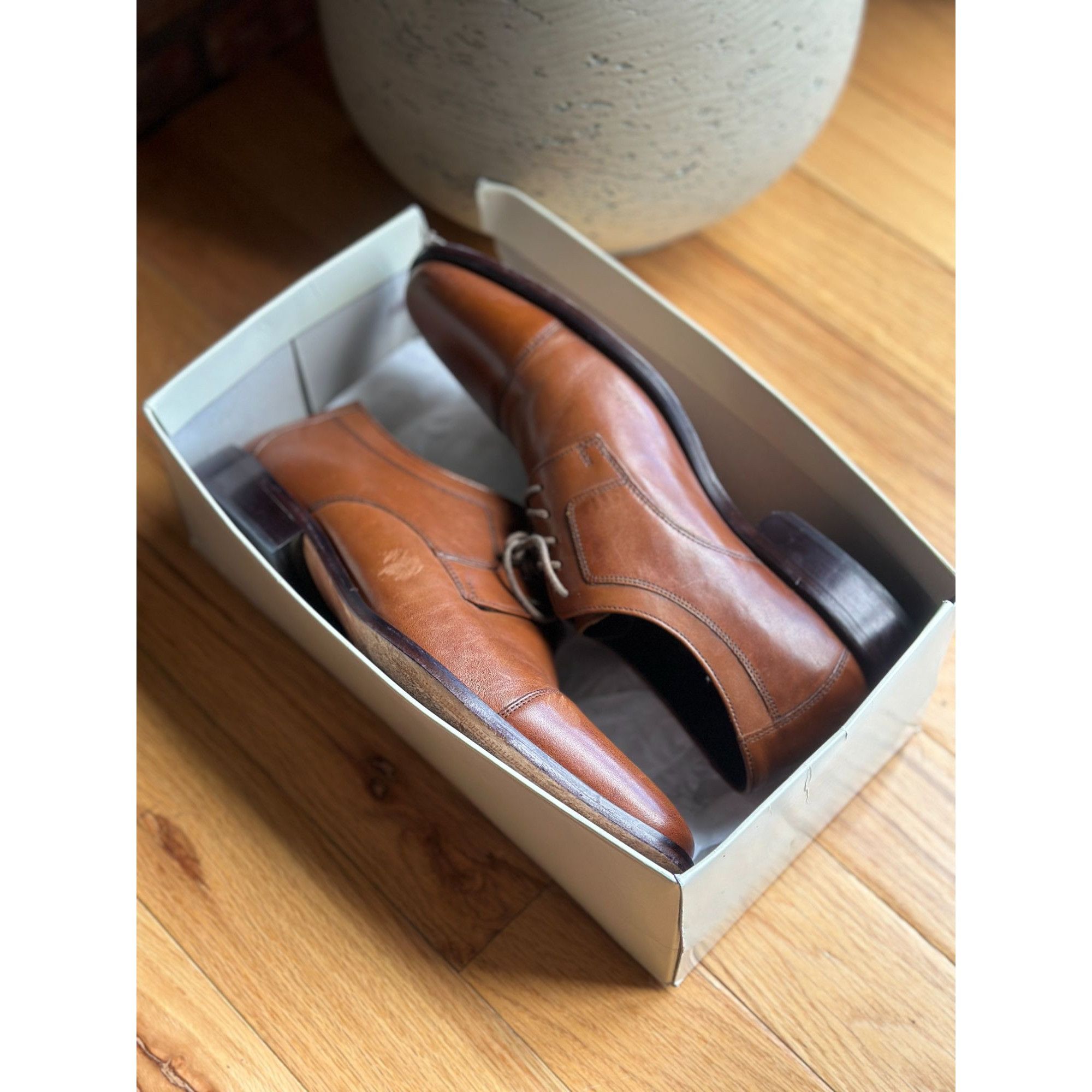 Johnston & Murphy MEN’S JOHNSTON & MURPHY DRESS SHOES BROWN STRATTON CAP TOE 1 Size US 12 / EU 45 - 1 Thumbnail