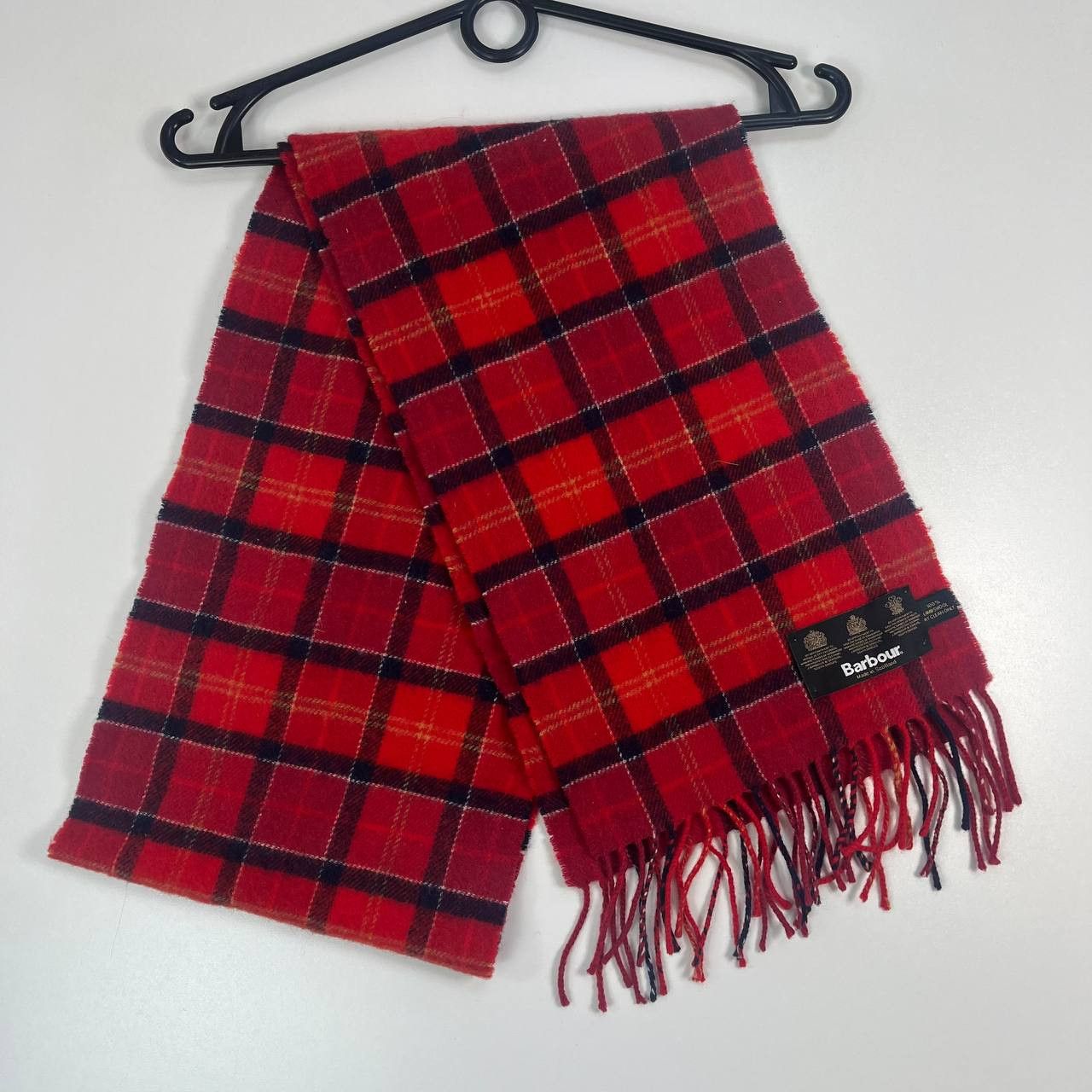 Barbour Barbour Lambswool Scarf Red Tartan Plaid Size ONE SIZE - 1 Thumbnail