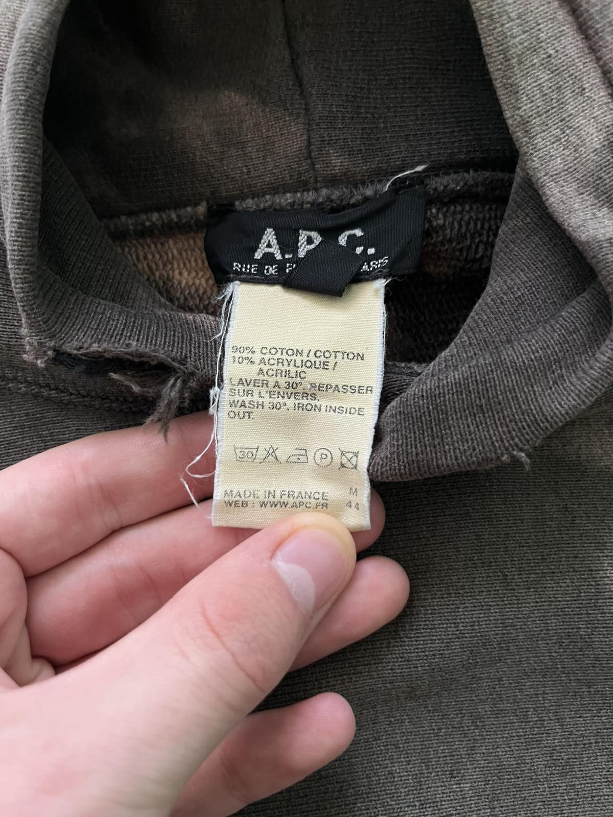 A.P.C. A.P.C Vintage Brown Custom Hoodie Streetwear Size US L / EU 52-54 / 3 - 11 Thumbnail