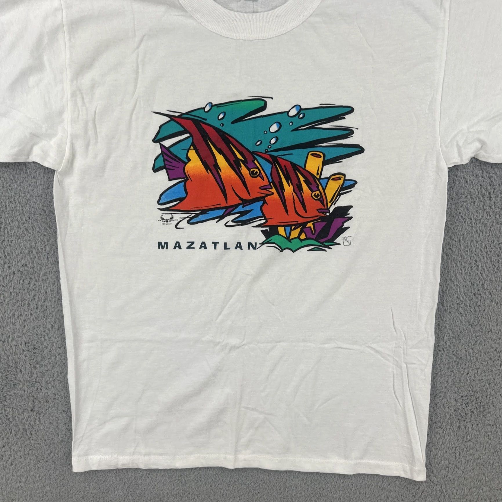 Vintage VINTAGE El Capitan T-Shirt Mens Cotton 90s Mazatlan Mexico White Short Sleeve Crew Neck Large Fun Beach Fish Art Holiday EUC Size US L / EU 52-54 / 3 - 4 Thumbnail