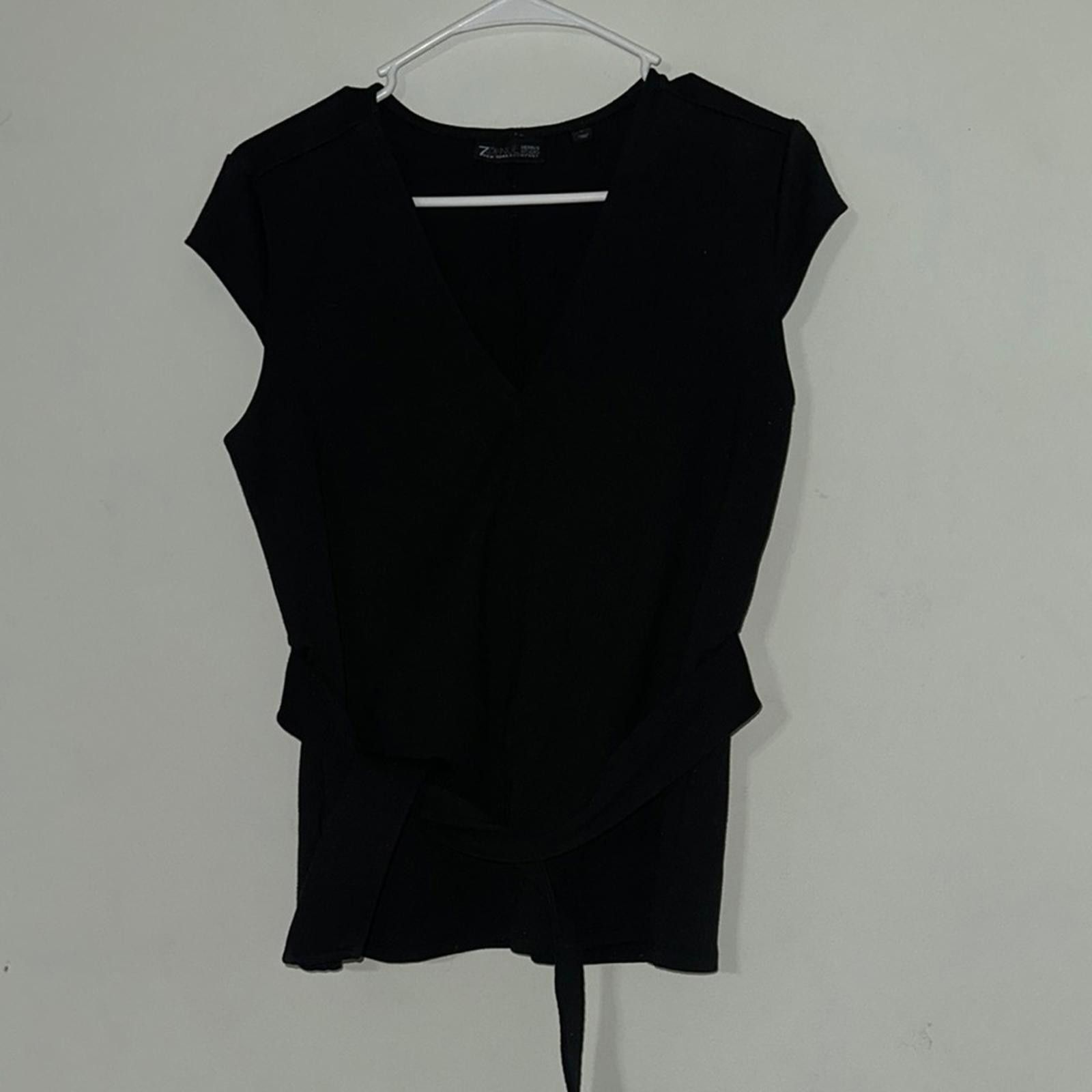 Designer New York & Company Black Blouse Chic Top Size S / US 4 / IT 40 - 1 Thumbnail