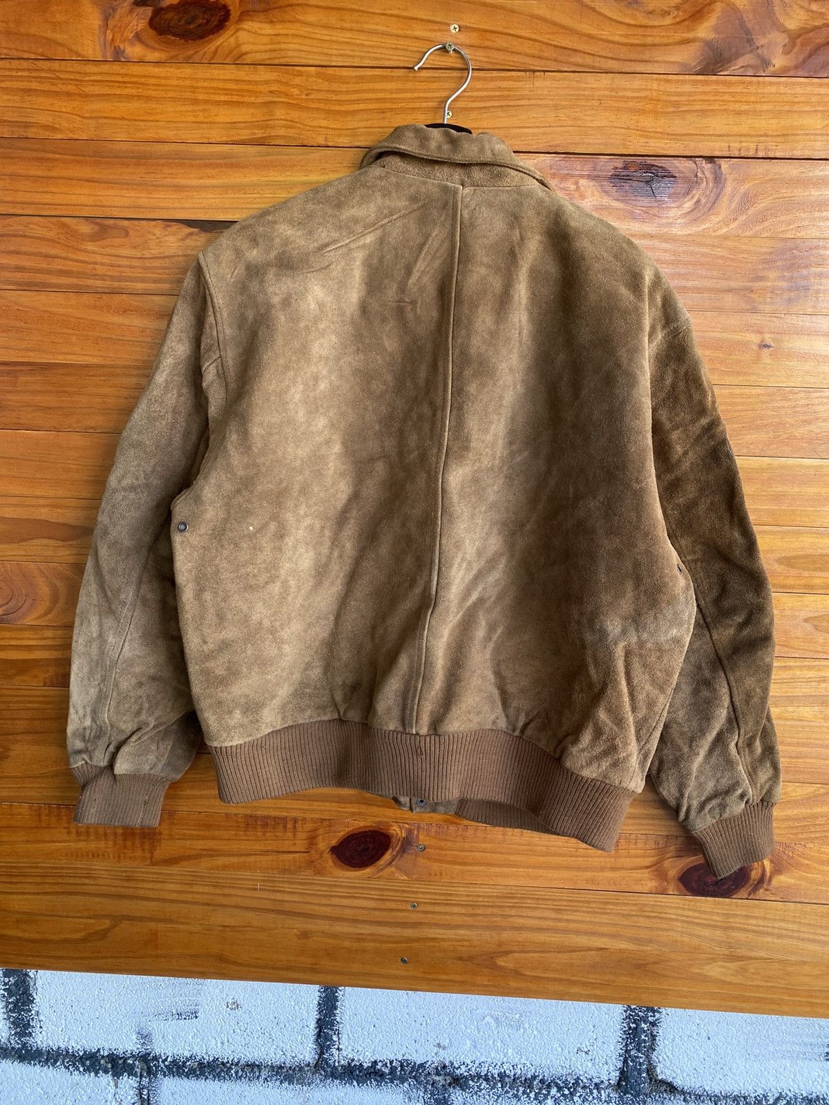 Vintage Vintage 90s Alexis Star Suede Leather Bomber Jacket Size US L / EU 52-54 / 3 - 13 Thumbnail