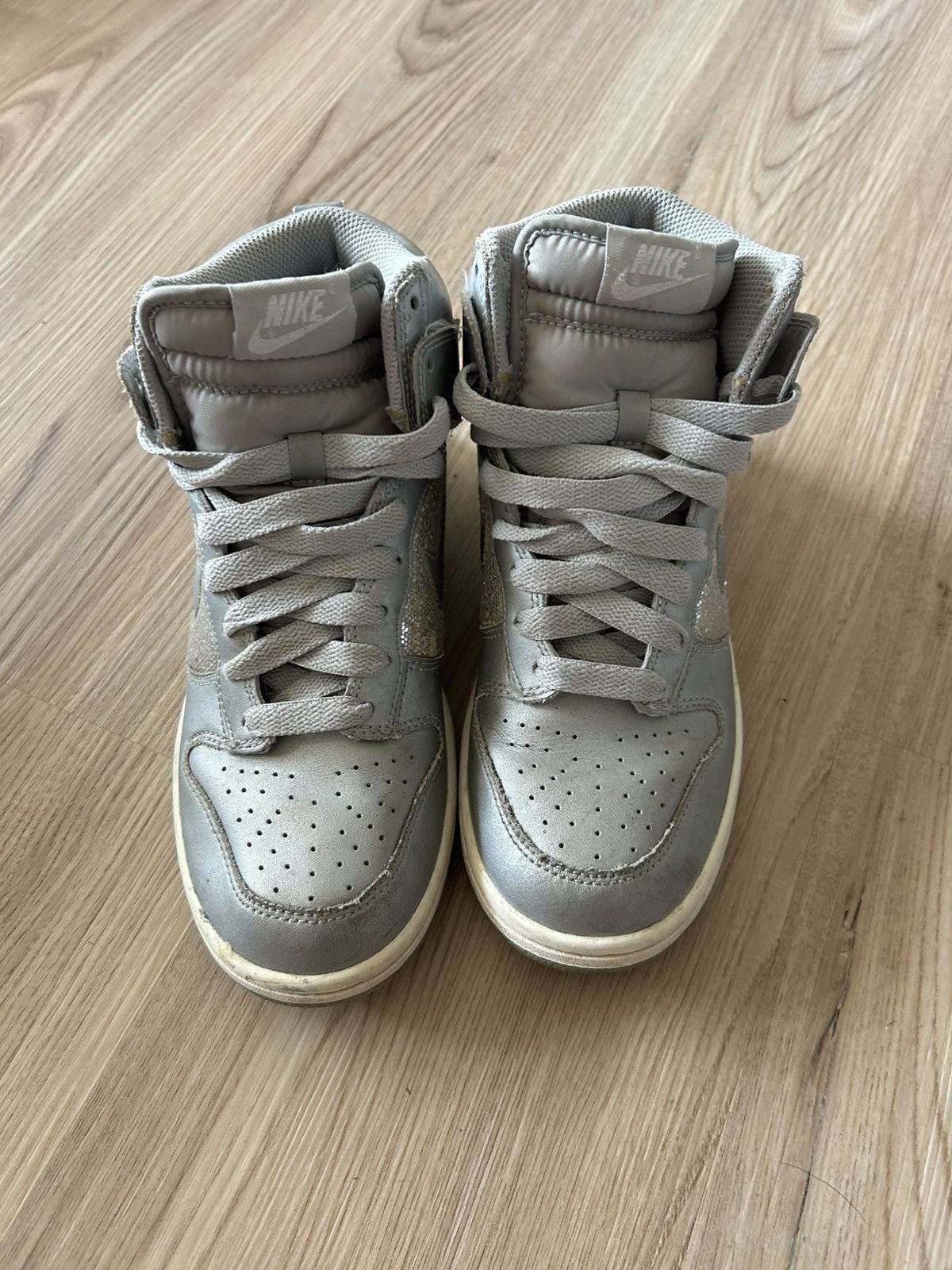 Nike 2008 Nike Dunk High Glitter Grey Size US 7 / IT 37 - 2 Thumbnail