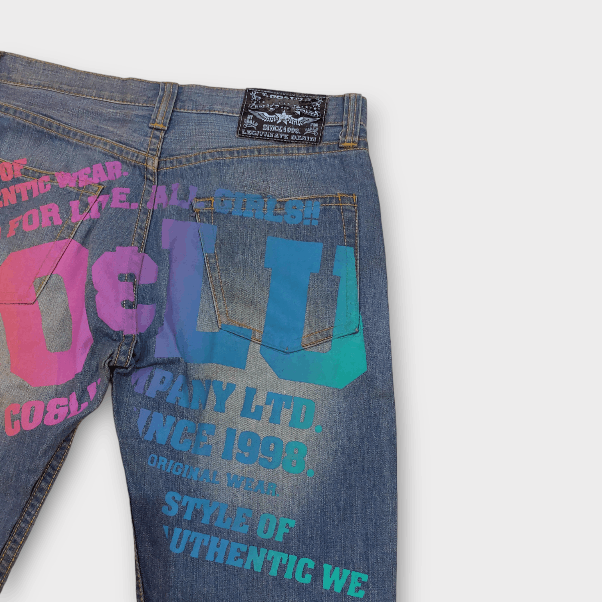 Vintage Japanese Co & Lu Big Logo Jeans Size US 34 / EU 50 - 4 Thumbnail